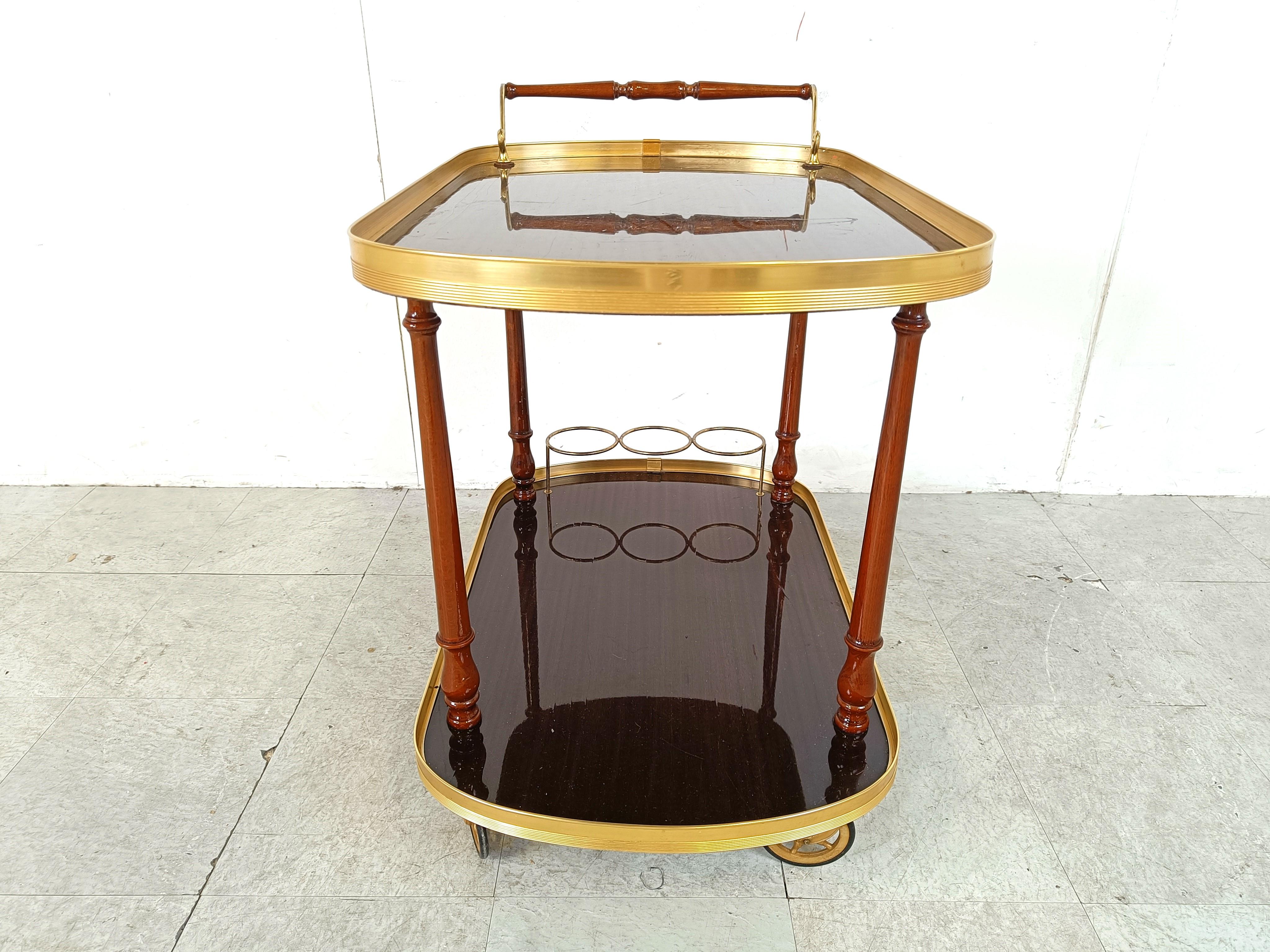 Brass Vintage neoclassical trolley, 1960s  For Sale