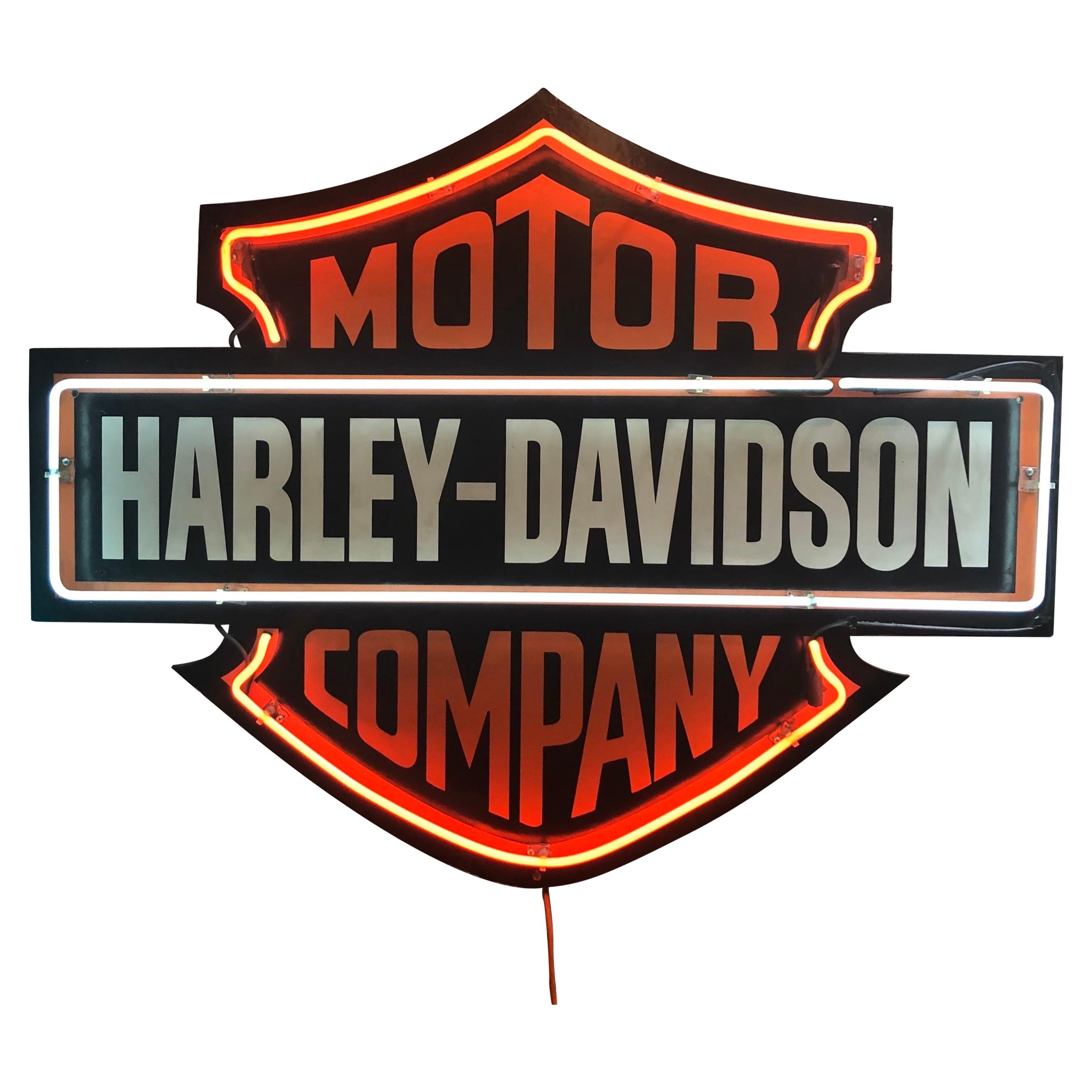 Vintage Neon Harley Davidson Motor Company Dealership Sign Motorcycle