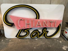 Vintage Neon Lettering, "Chianti Bar", Neon Sign, Bar Interior