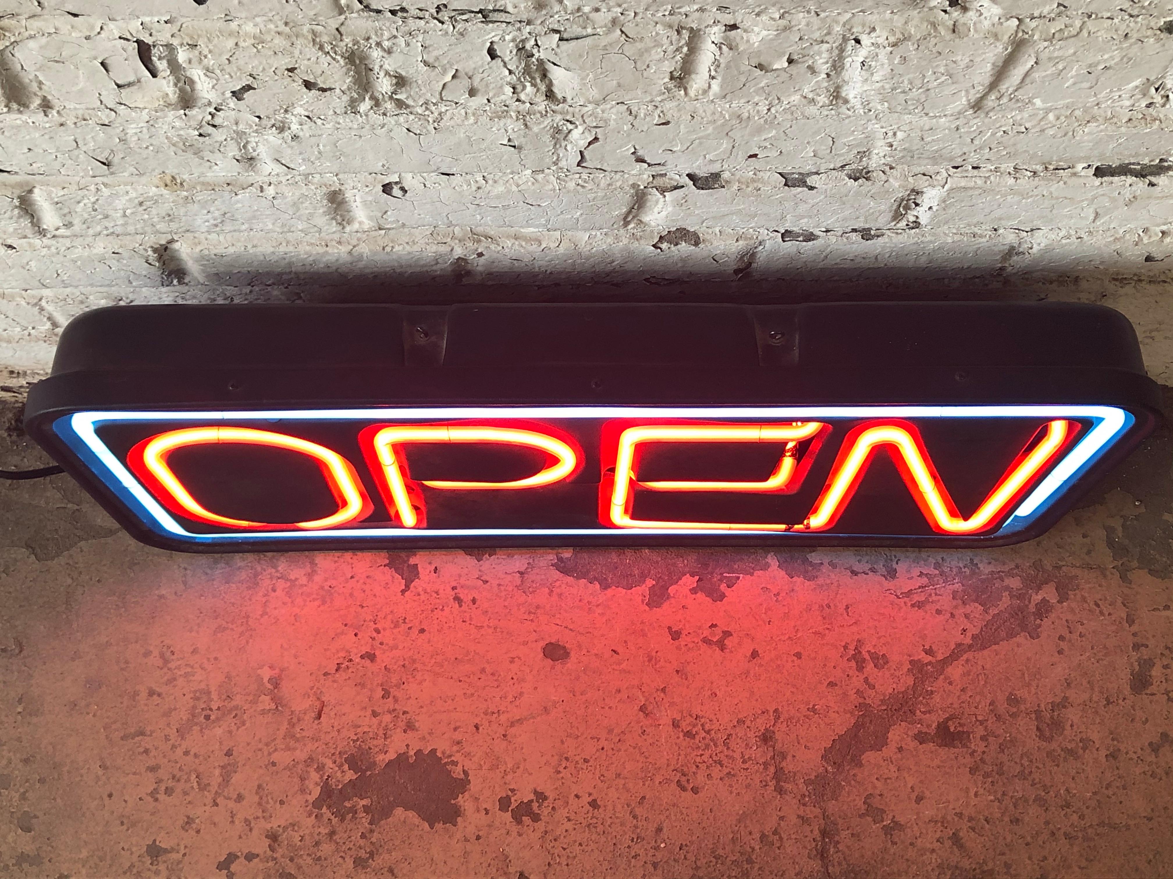 vintage lighted open sign