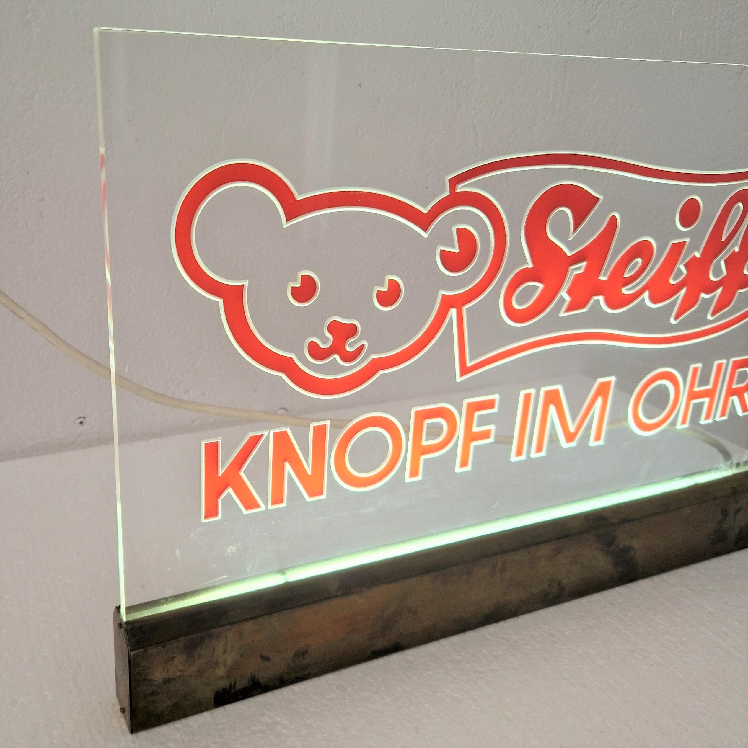 Mid-Century moderno Propaganda al neon vintage di Steiff. 1960 - 1965 in vendita