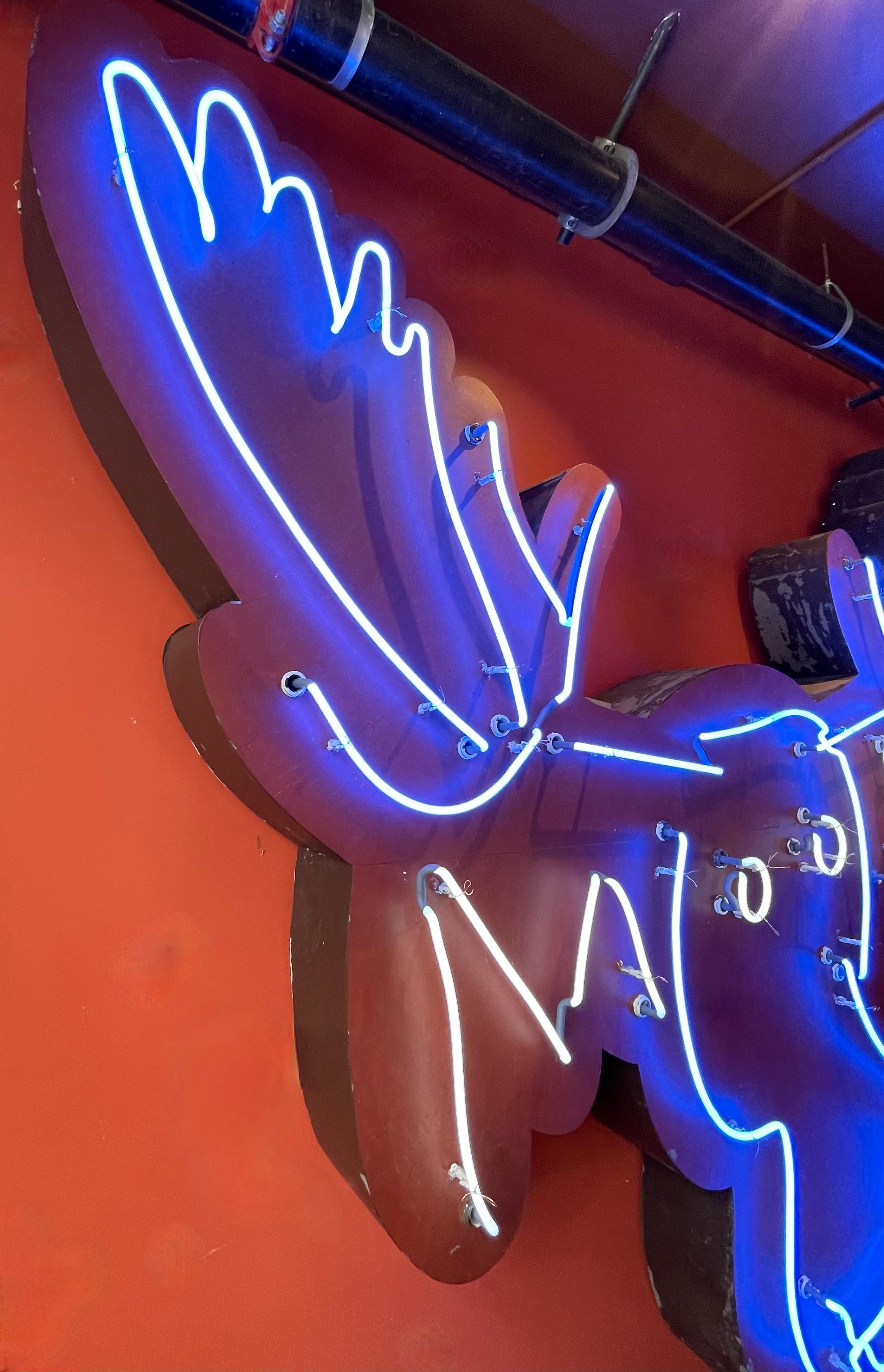 Metal Vintage Neon Sign San Francisco Iconic Moose's Restaurant For Sale
