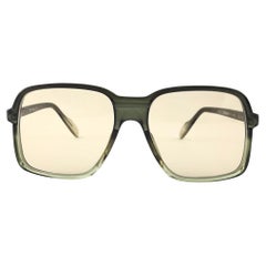 Vintage Neostyle Cosmet Translucent Two Tone Green Frame 70s Sunglasses Germany