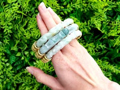 Vintage Nephrite Jade and 18k Yellow Gold Bangle Circa 1990