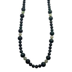 Silk Knotted Jade & Moss Agate Round Beaded Necklace w Gold-filled Clasp