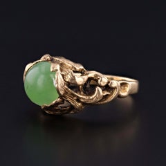 Vintage Nephrite Jade Ring of 14k Gold