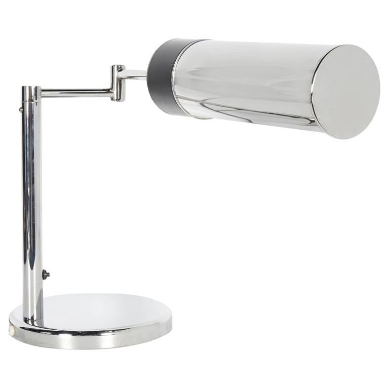 Vintage Nessen Studios Chrome Desk Lamp with Swing Arm, 1960s For Sale