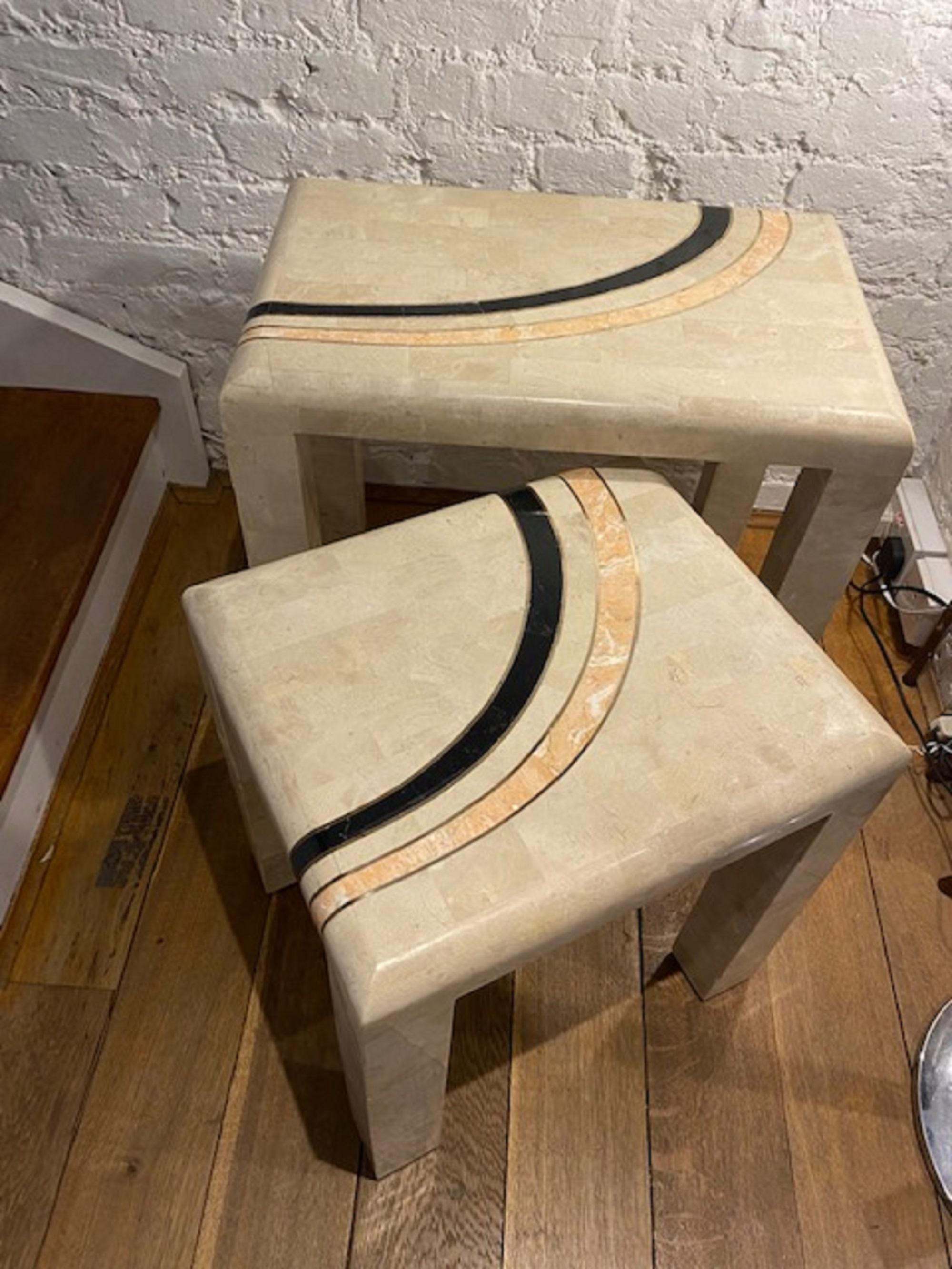 Vintage Nest of Marble Tables By Robert Marcius for Casa Bique, 1980s 1