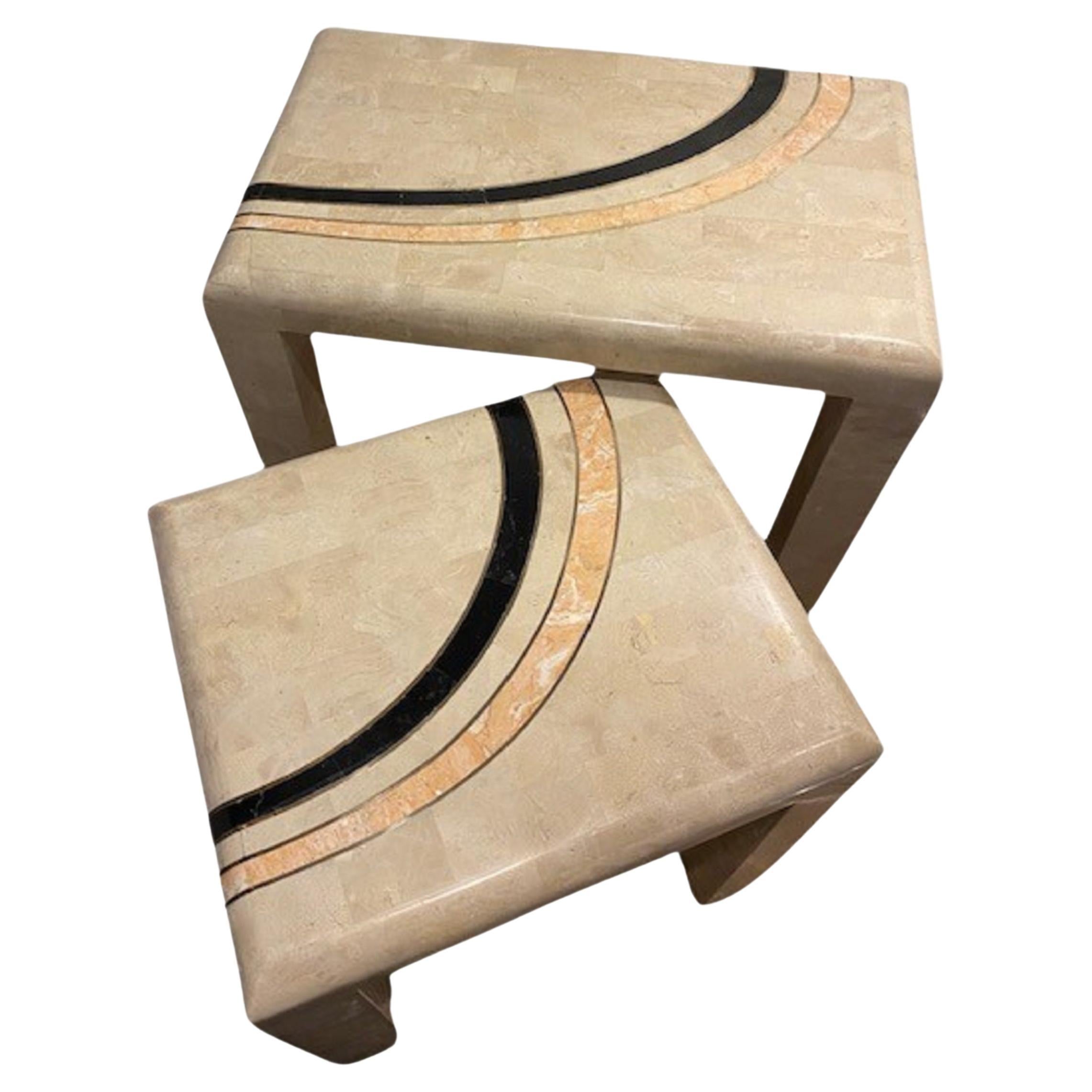 Vintage Nest of Marble Tables By Robert Marcius for Casa Bique, 1980s