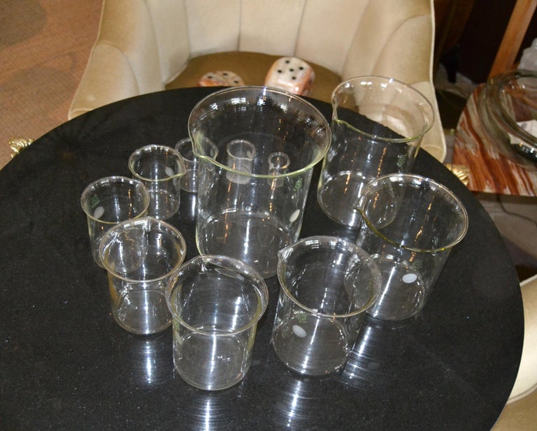 Vintage Nesting Beakers Set Pyrex Glass Graduated Measuring Cups Marked USA For Sale 5