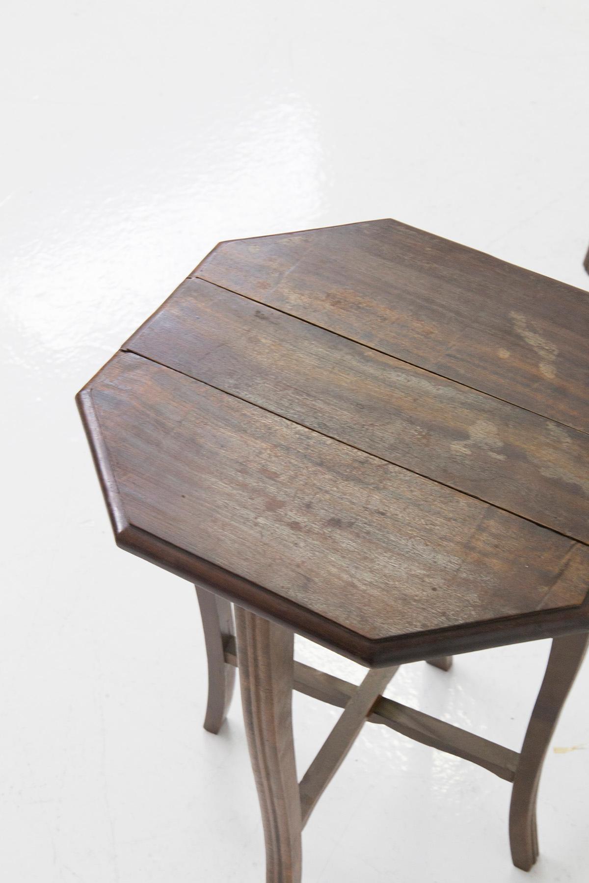 Mid-Century Modern Table basse gigogne vintage avec tabourets octogonaux amovibles en vente