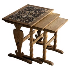 vintage nesting tables  side tables  side tables  oak