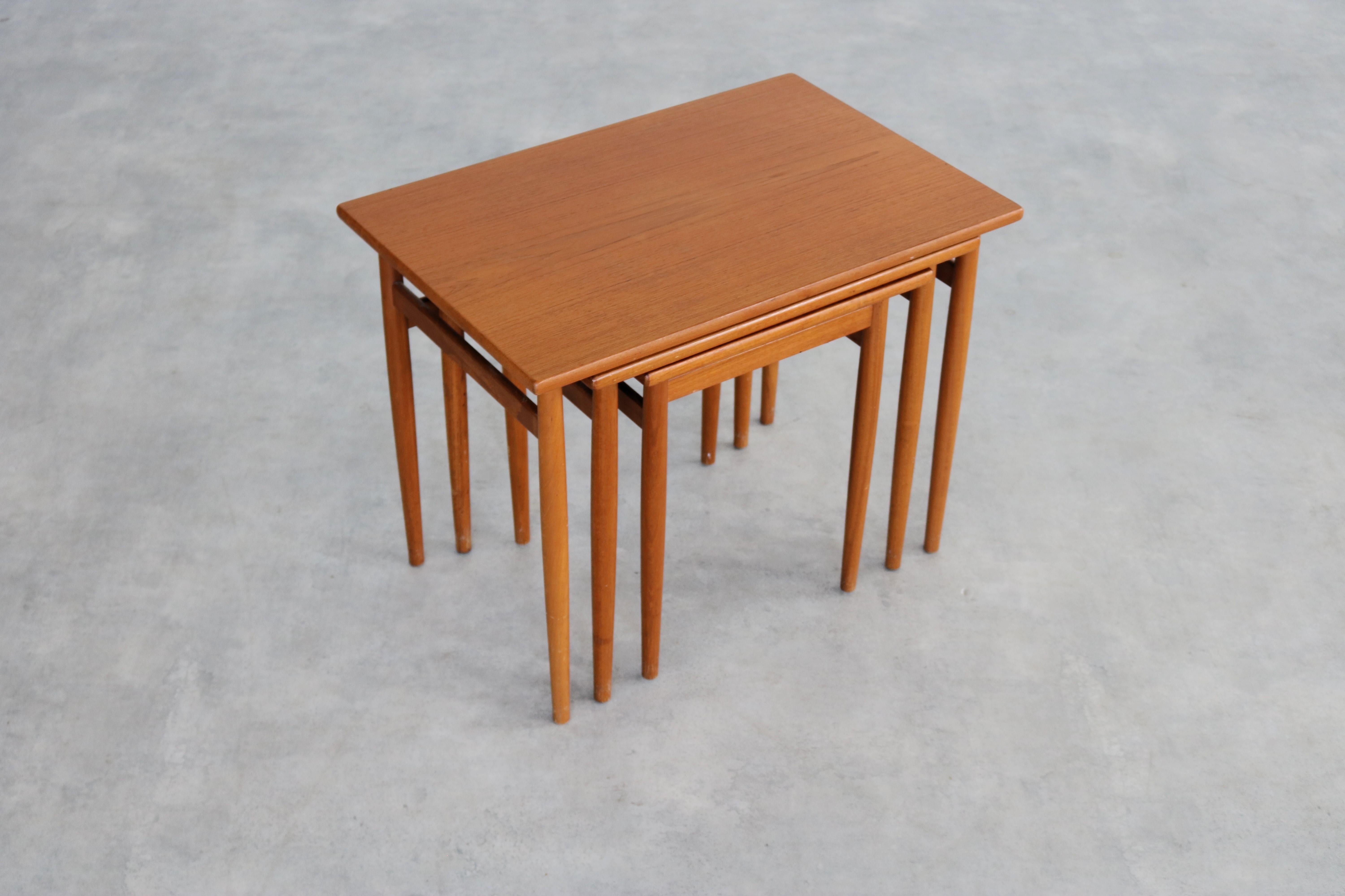 Mid-20th Century Vintage nesting tables  side tables  teak  Swedish For Sale