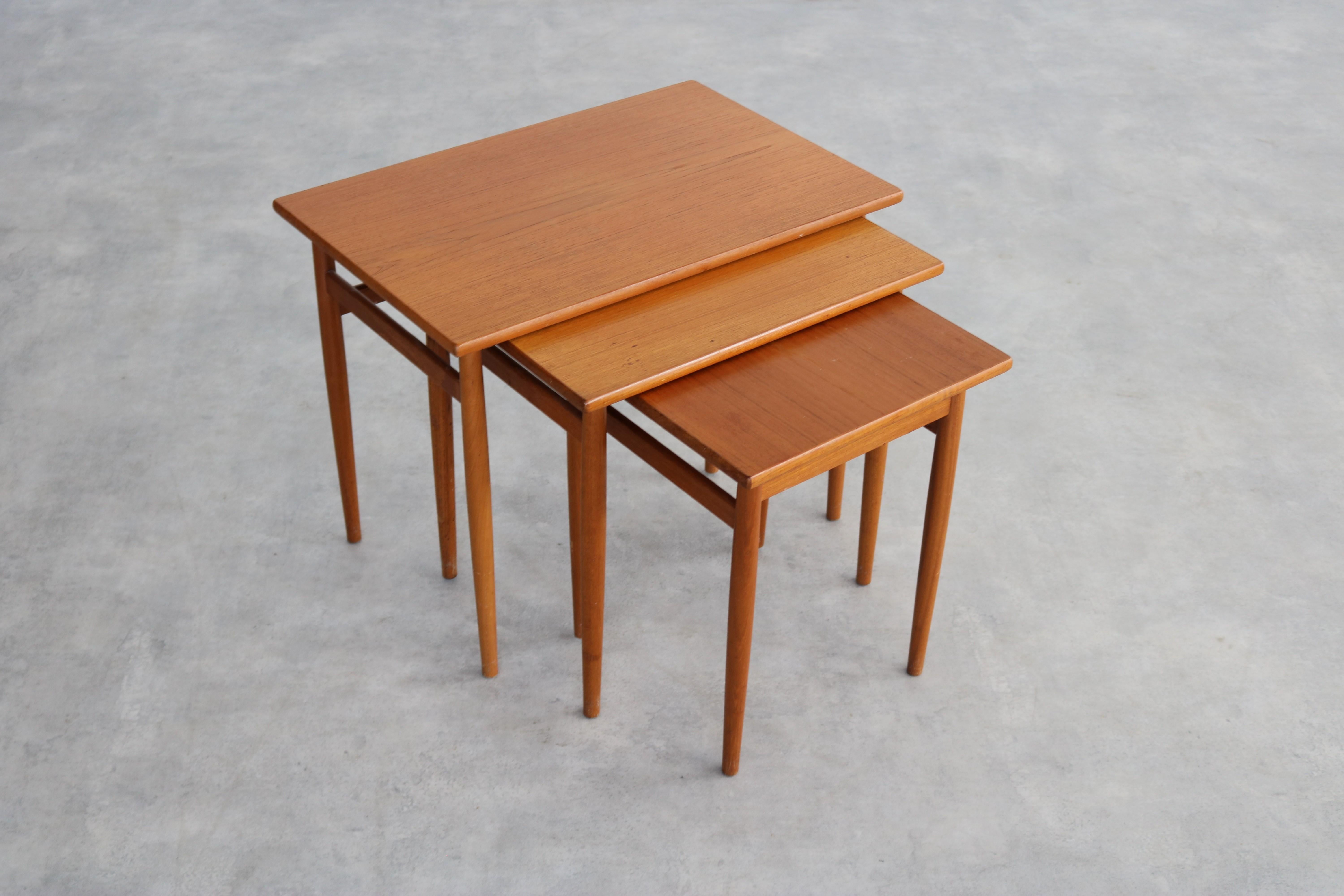 Teak Vintage nesting tables  side tables  teak  Swedish For Sale