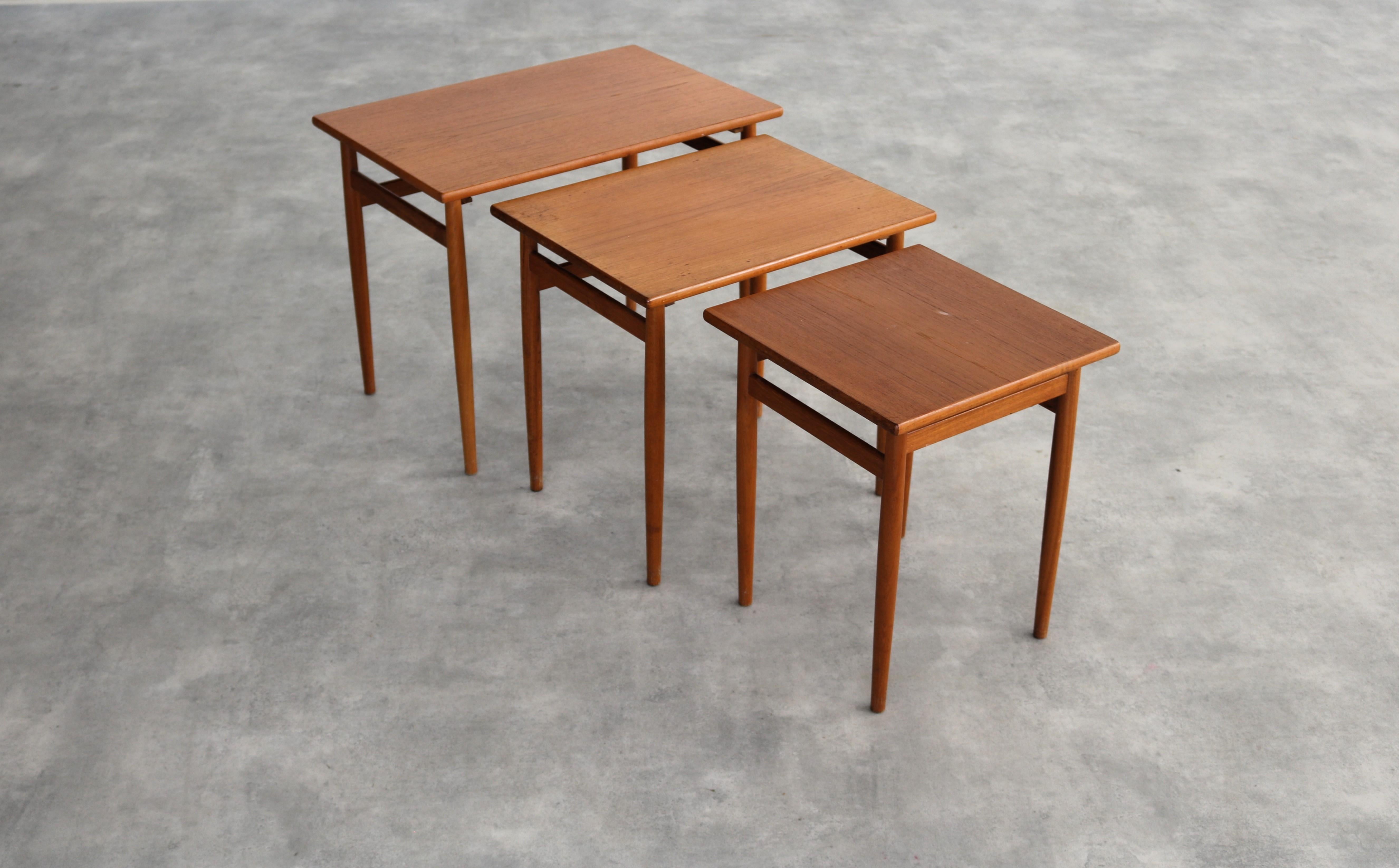 Vintage nesting tables  side tables  teak  Swedish For Sale 1