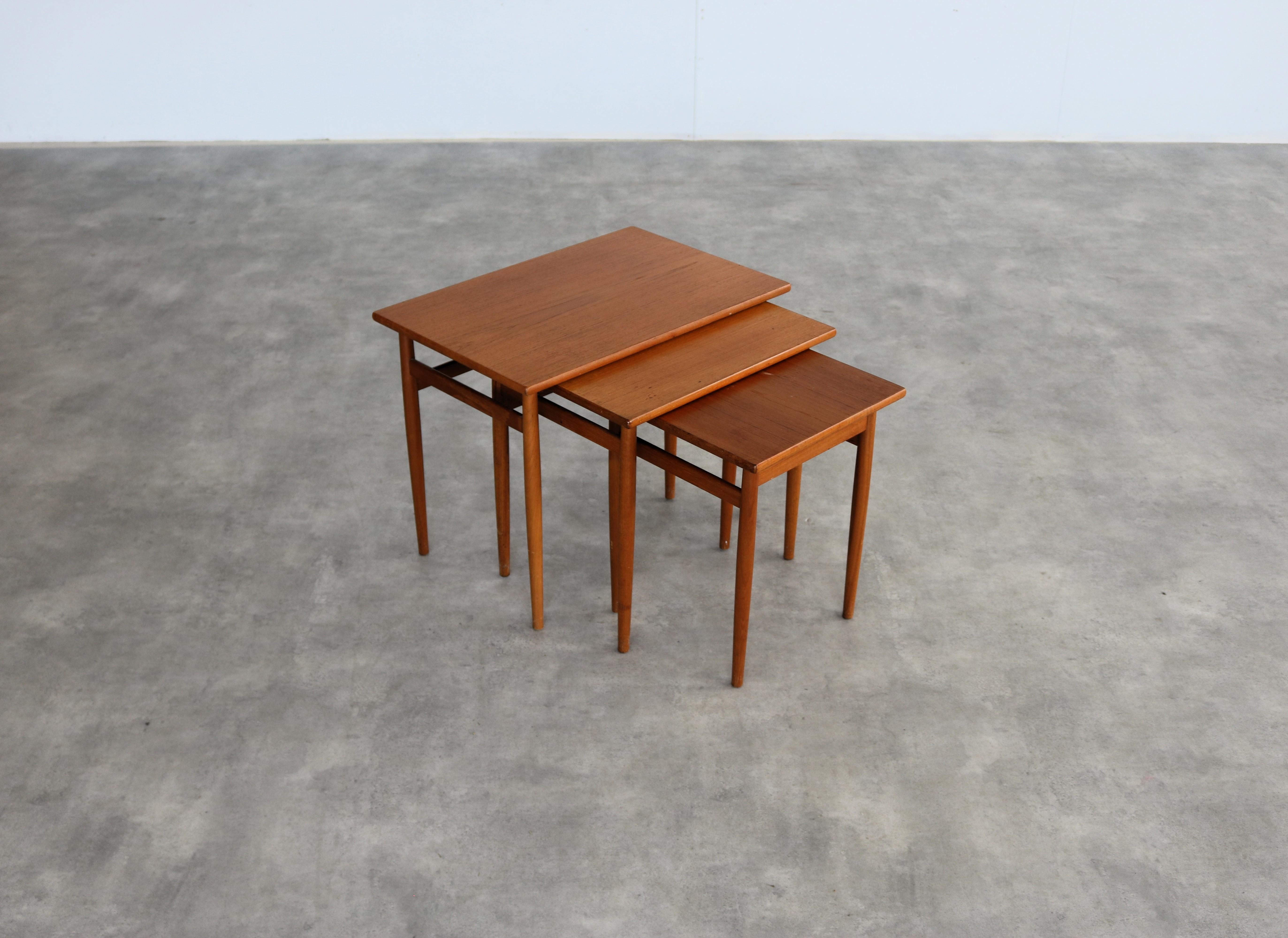 Vintage nesting tables  side tables  teak  Swedish For Sale 3
