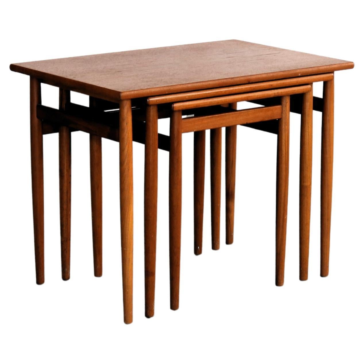 Vintage nesting tables  side tables  teak  Swedish For Sale