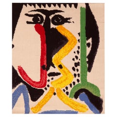 Nazmiyal Collection Alfombra "Cabeza de hombre" Vintage Países Bajos Pablo Picasso