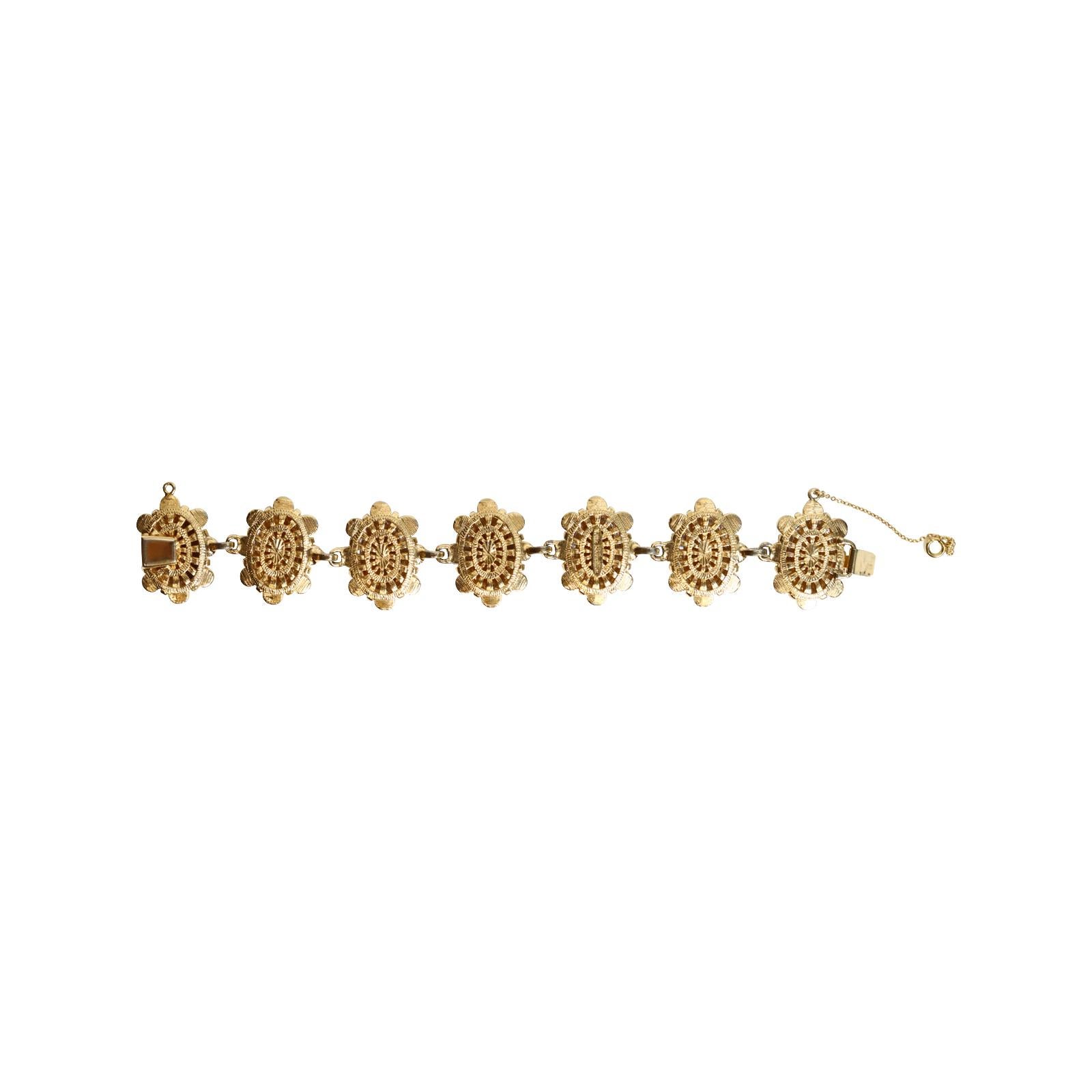 Vintage Nettie Rosenstein Gold Diamante Bracelet Circa 1960s For Sale 5