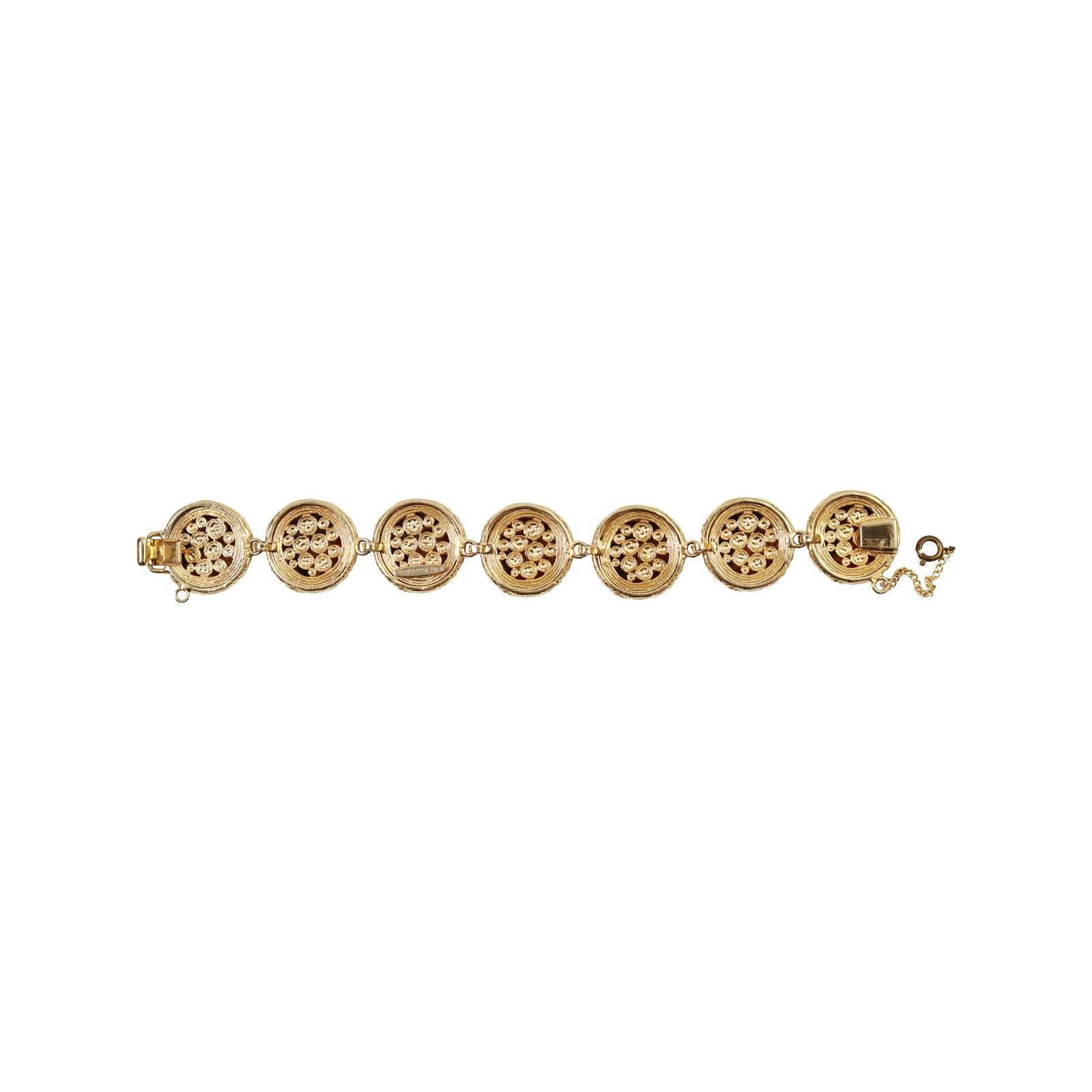 Modern Vintage Nettie Rosenstein Gold Tone Bracelet Circa 1960s For Sale