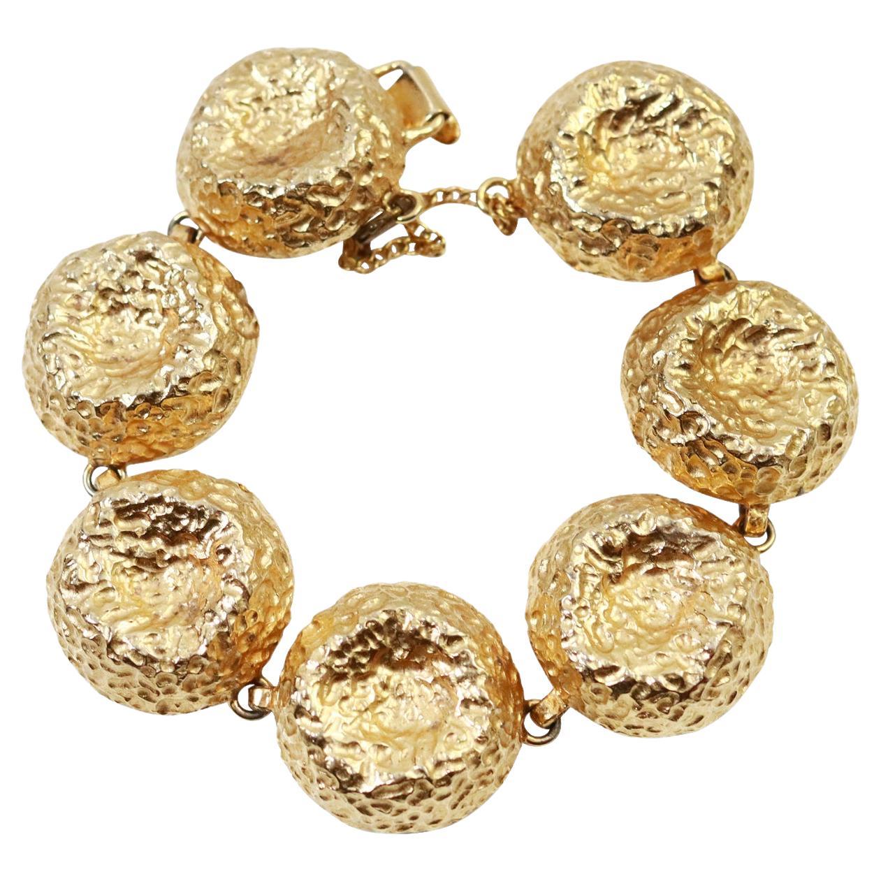 Vintage Nettie Rosenstein Gold Tone Bracelet Circa 1960s For Sale