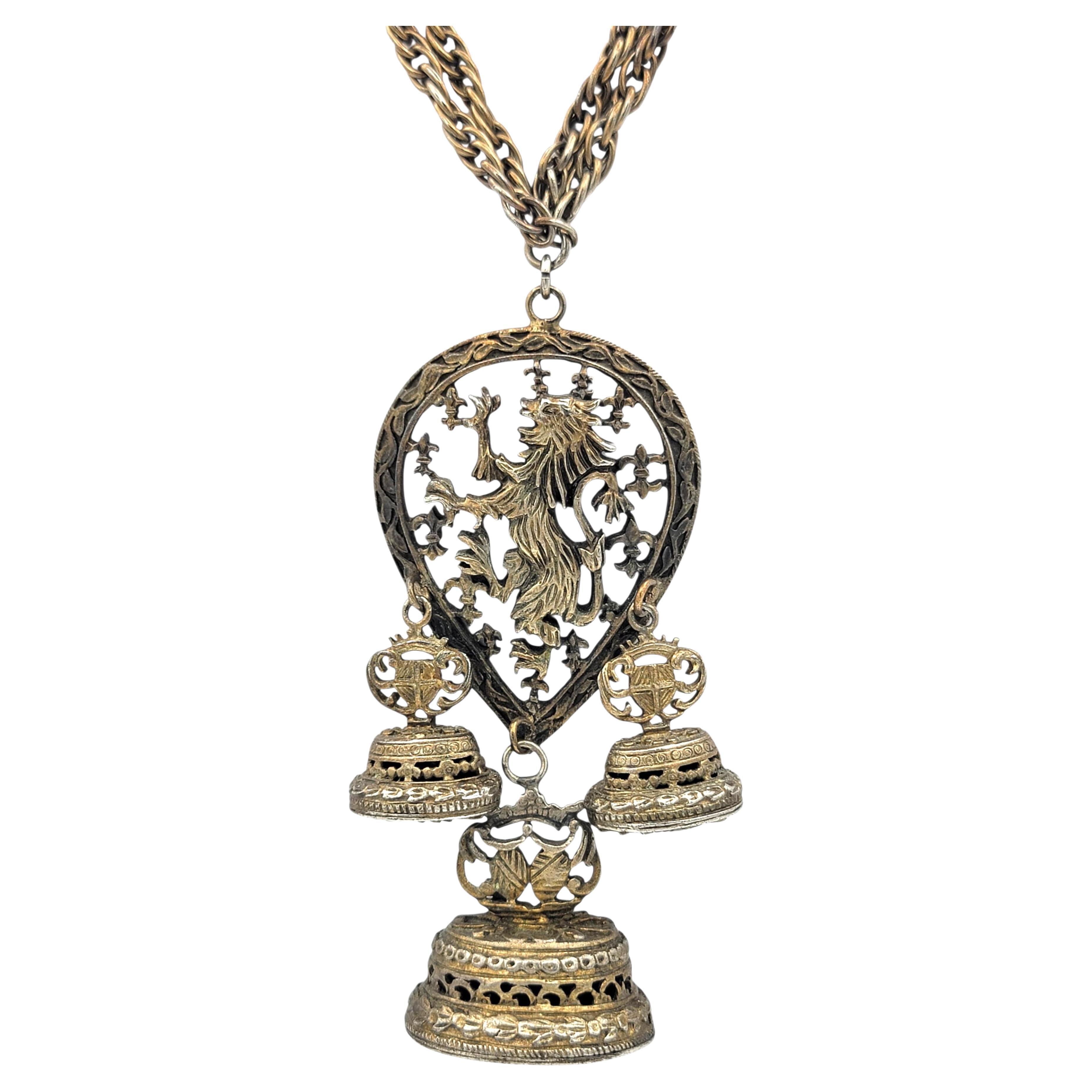 Vintage Nettie Rosenstein - Collana lunga a doppio filo con nappe in argento sterling