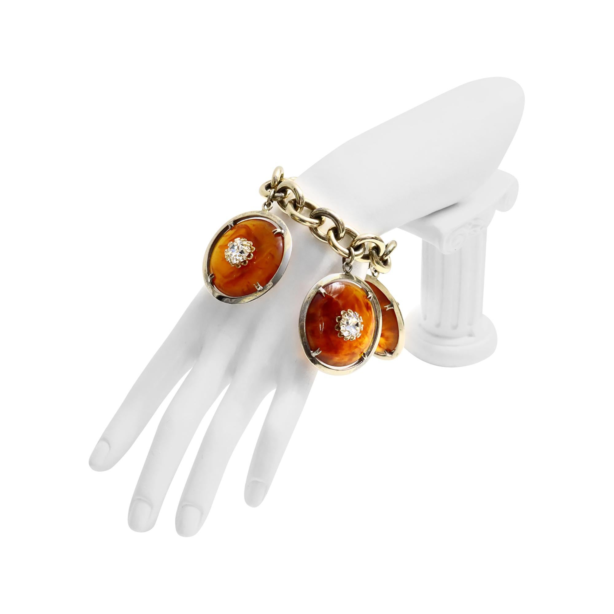 Nettie Rosenstein: Vintage  Mixed Dangling Schildpatt-Armband ca. 1960er Jahre im Angebot 2
