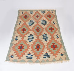 Vintage Neutral-Tone Kilim Area Rug