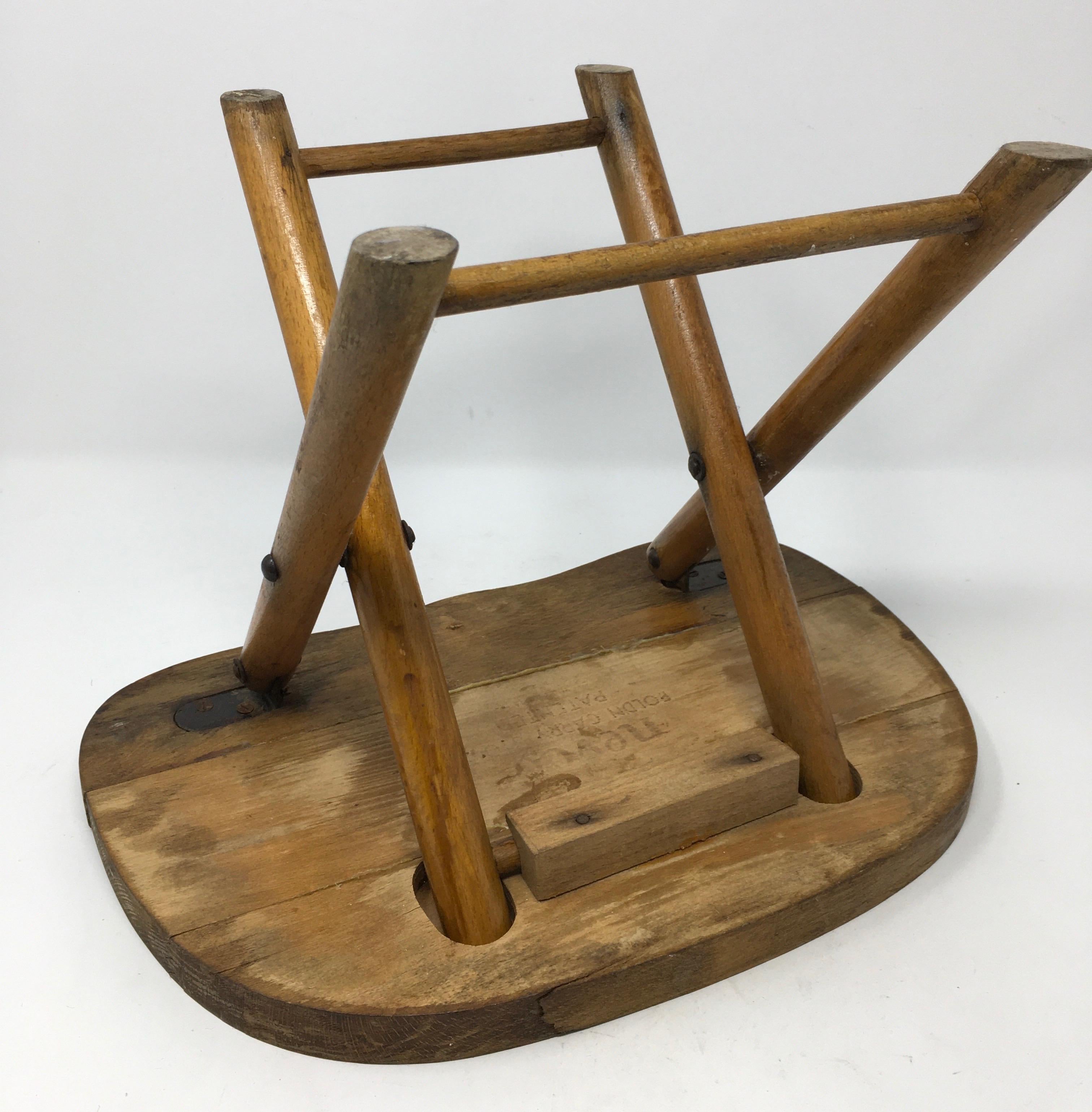 Wood Vintage Nevco Fold and Carry Stool