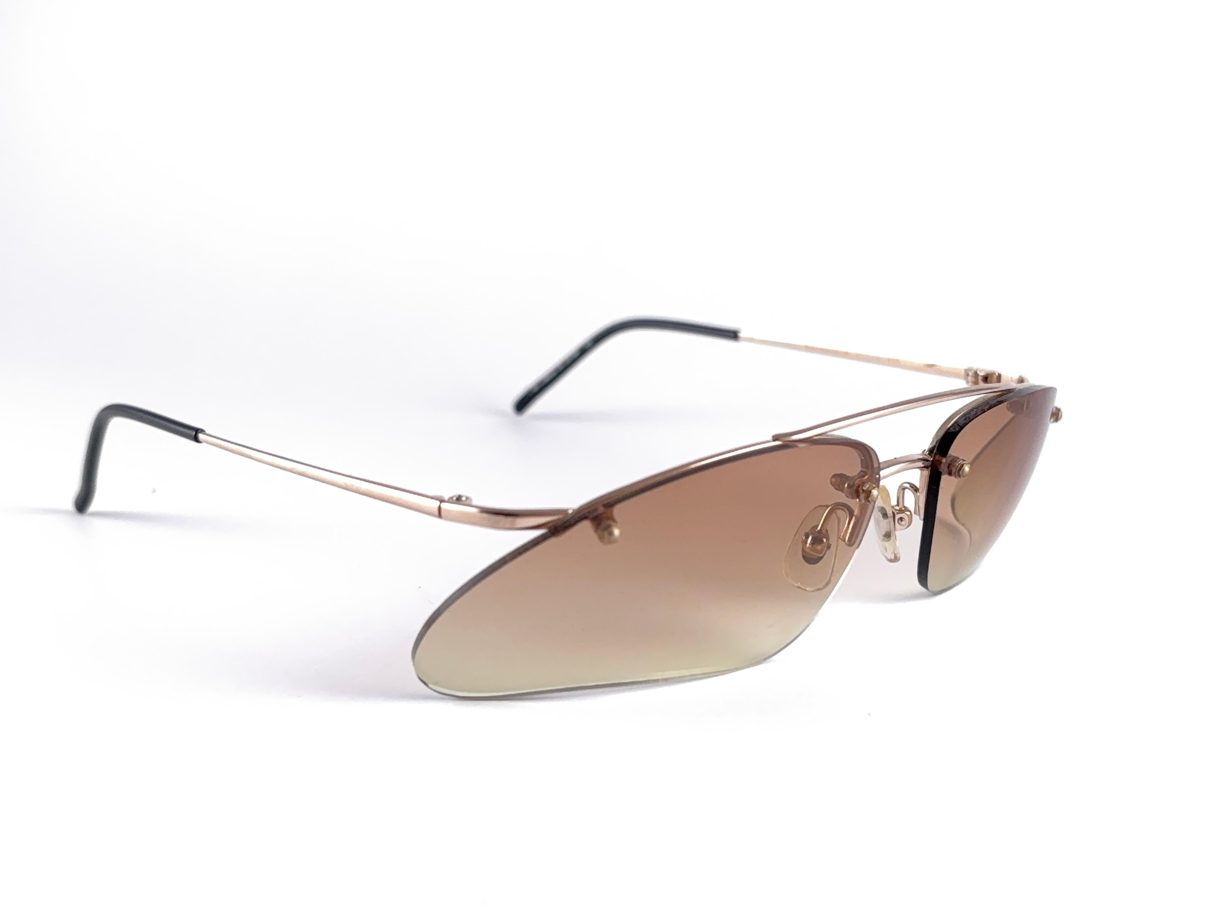 Vintage New Alexander McQueen Titanium Rimless Made in Japan Sunglasses For Sale 3