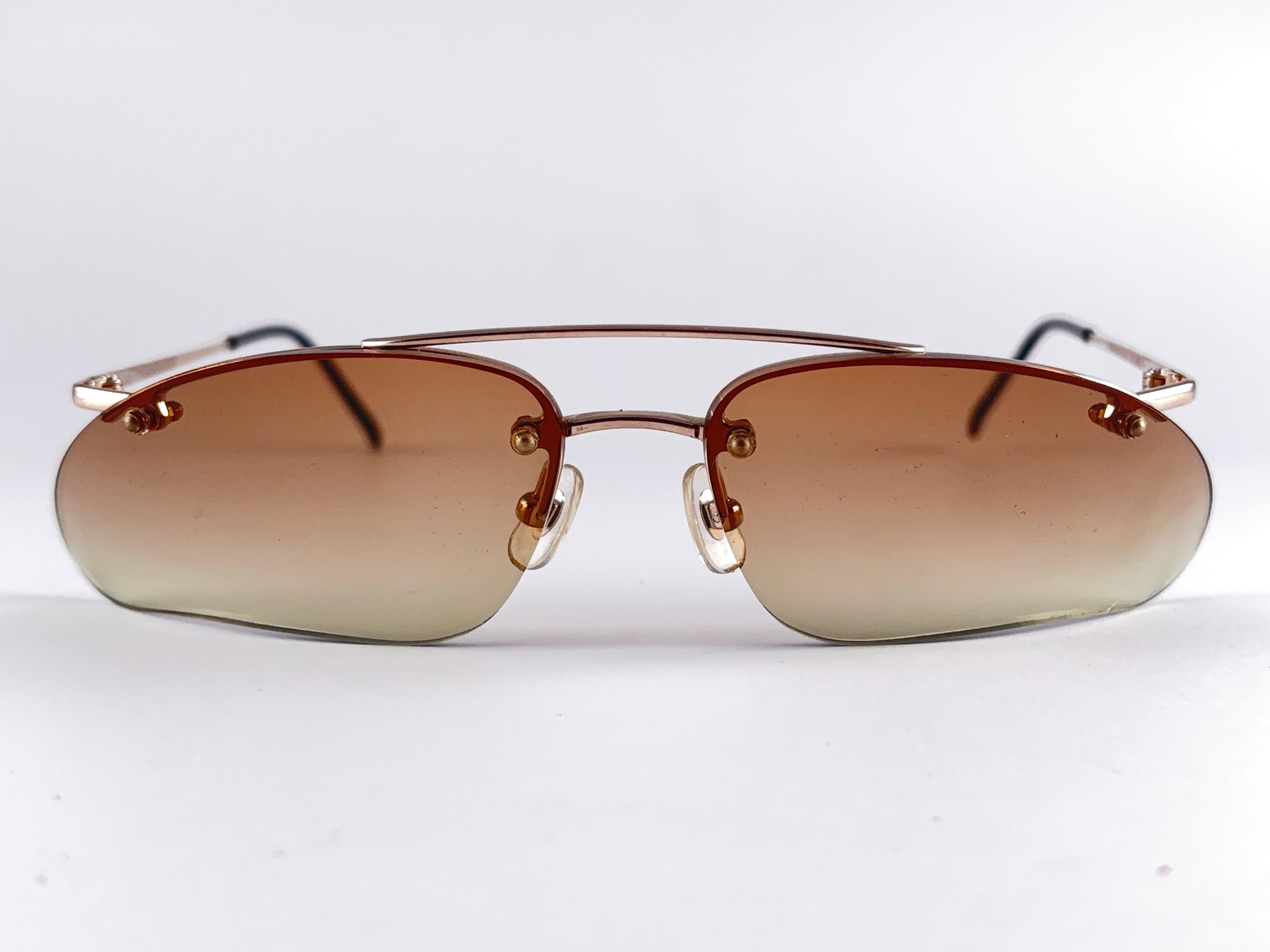 Vintage New Alexander McQueen Titanium Rimless Made in Japan Sunglasses For Sale 4
