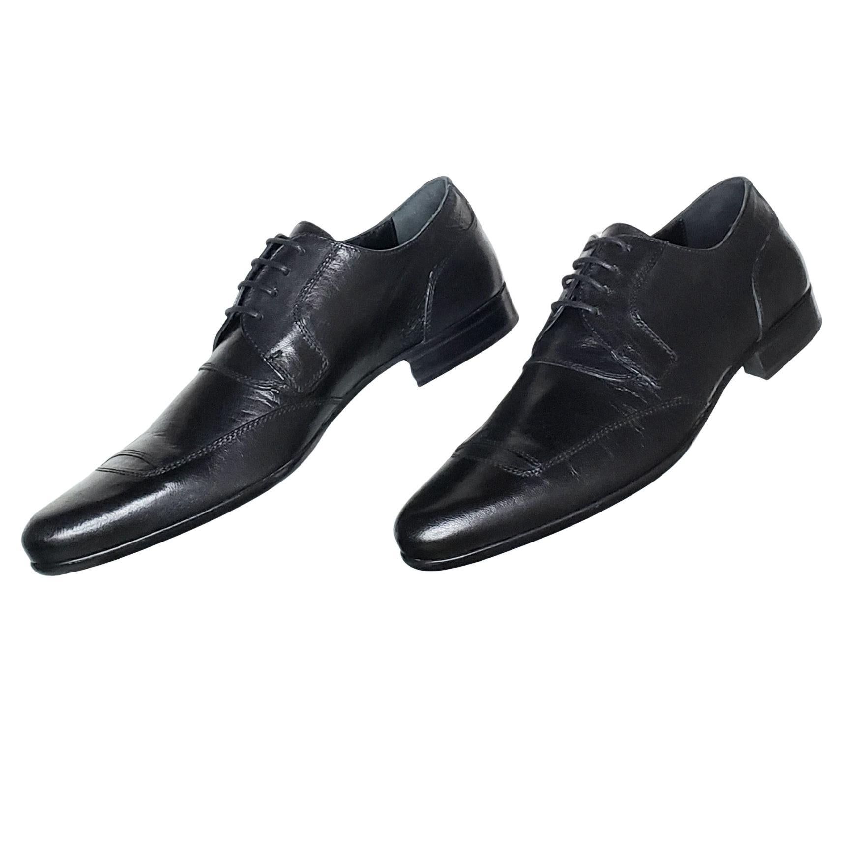 Vintage NEW DOLCE and GABBANA D G BLACK LEATHER OXFORD SHOES Size 11