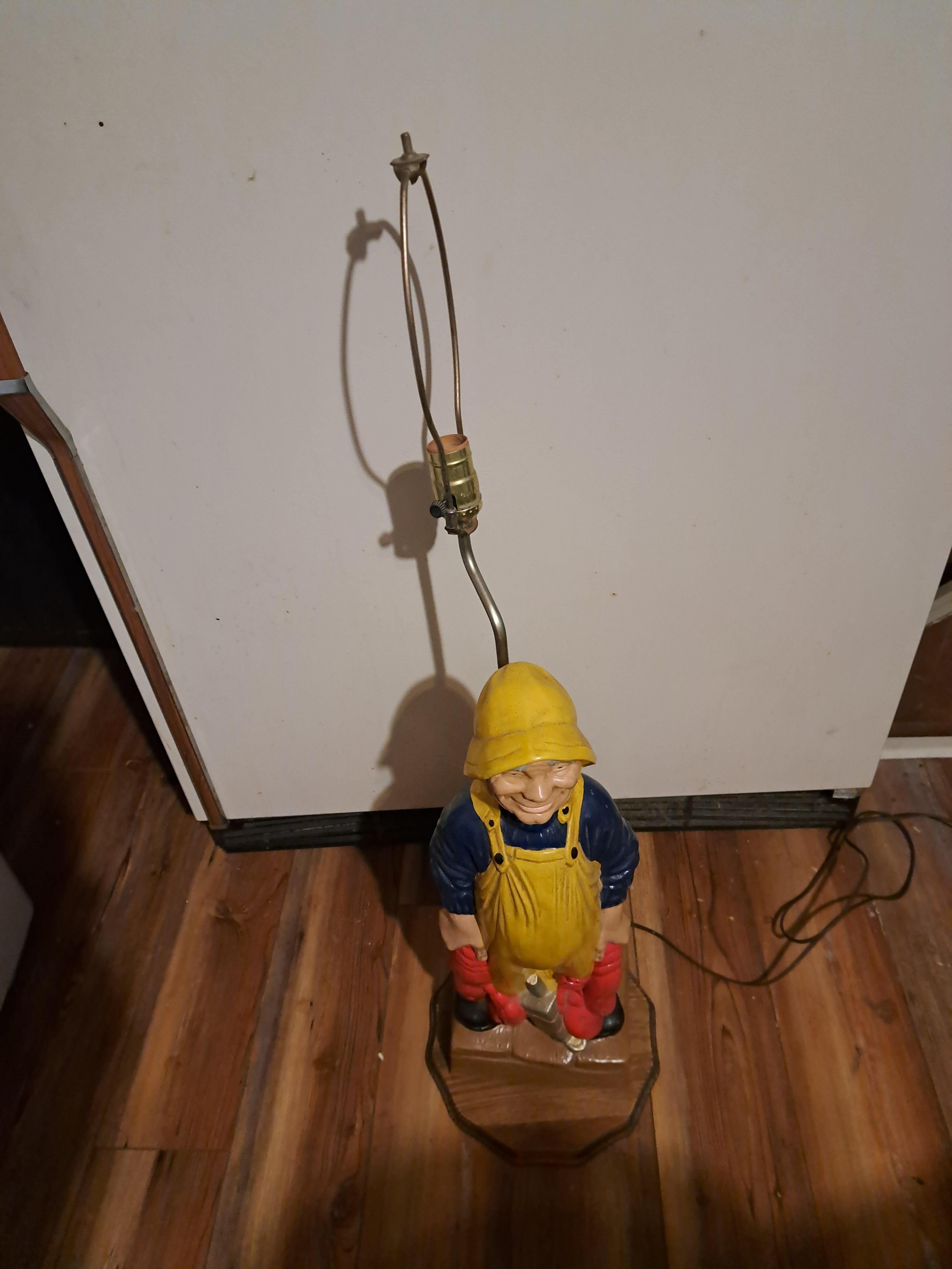 American Craftsman Vintage New England Lobsterman Figural Lamp For Sale