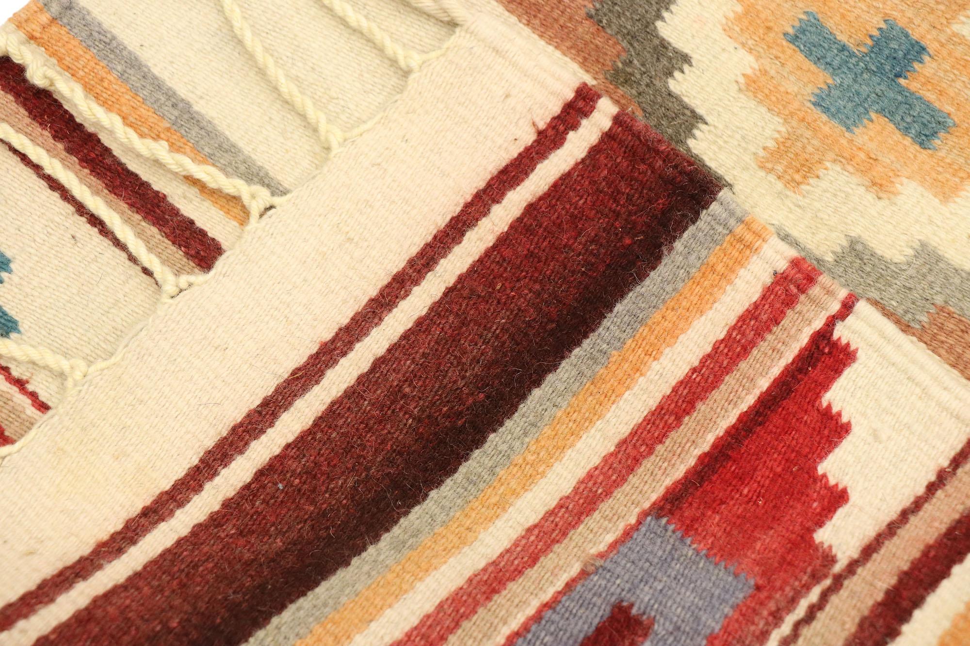 Hand-Woven 1970s Vintage Southwest Kilim Rug, Contemporary Santa Fe Meets Allure Modern For Sale