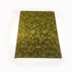 Vintage New Old Stock 1970s High Pile Rug Green Made by Bergoss, Netherlands