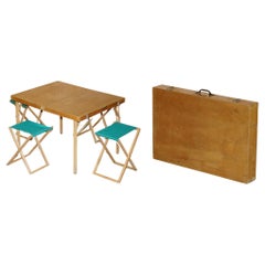 Vintage NEW OLD STOCK COMPAC UK FOLDING CAMPING PICNIC TABLE & FOUR STOOLS