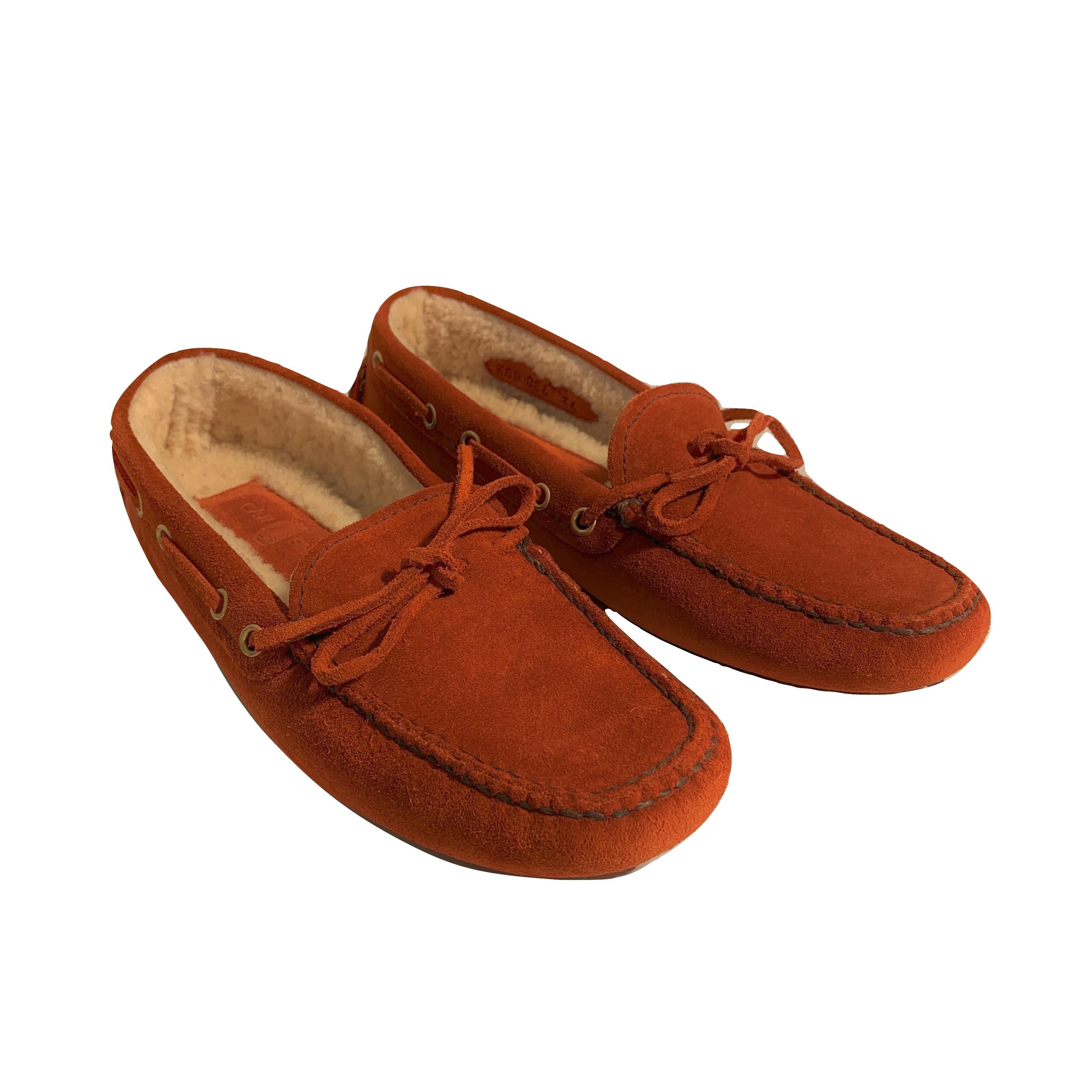 Vintage New The Original Prada Car Shoe Flat Moccasin Shearling Driving  Sz 36 Pour femmes en vente
