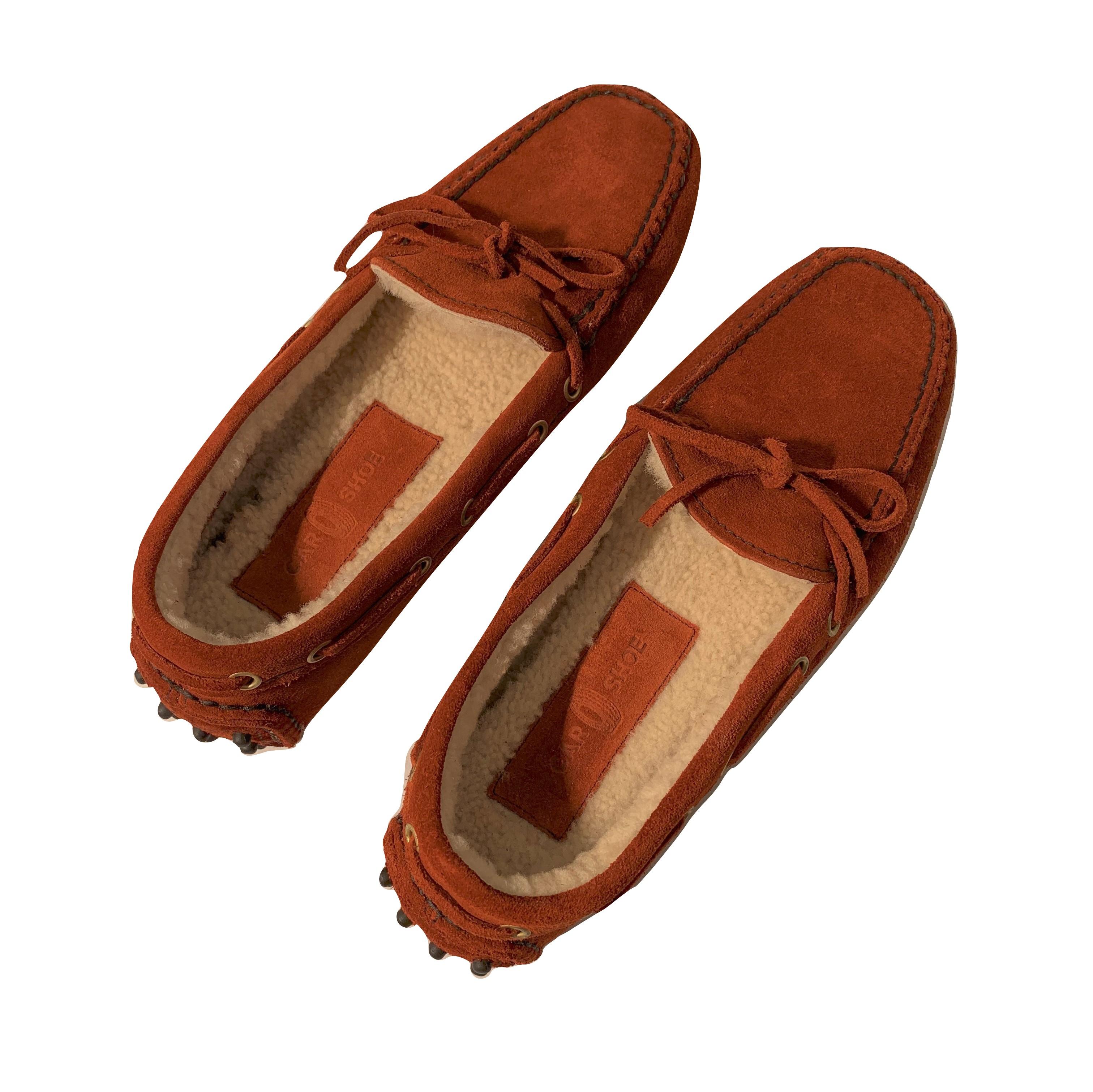 Vintage New The Original Prada Car Shoe Flat Moccasin Shearling Driving  Sz 36 en vente 1