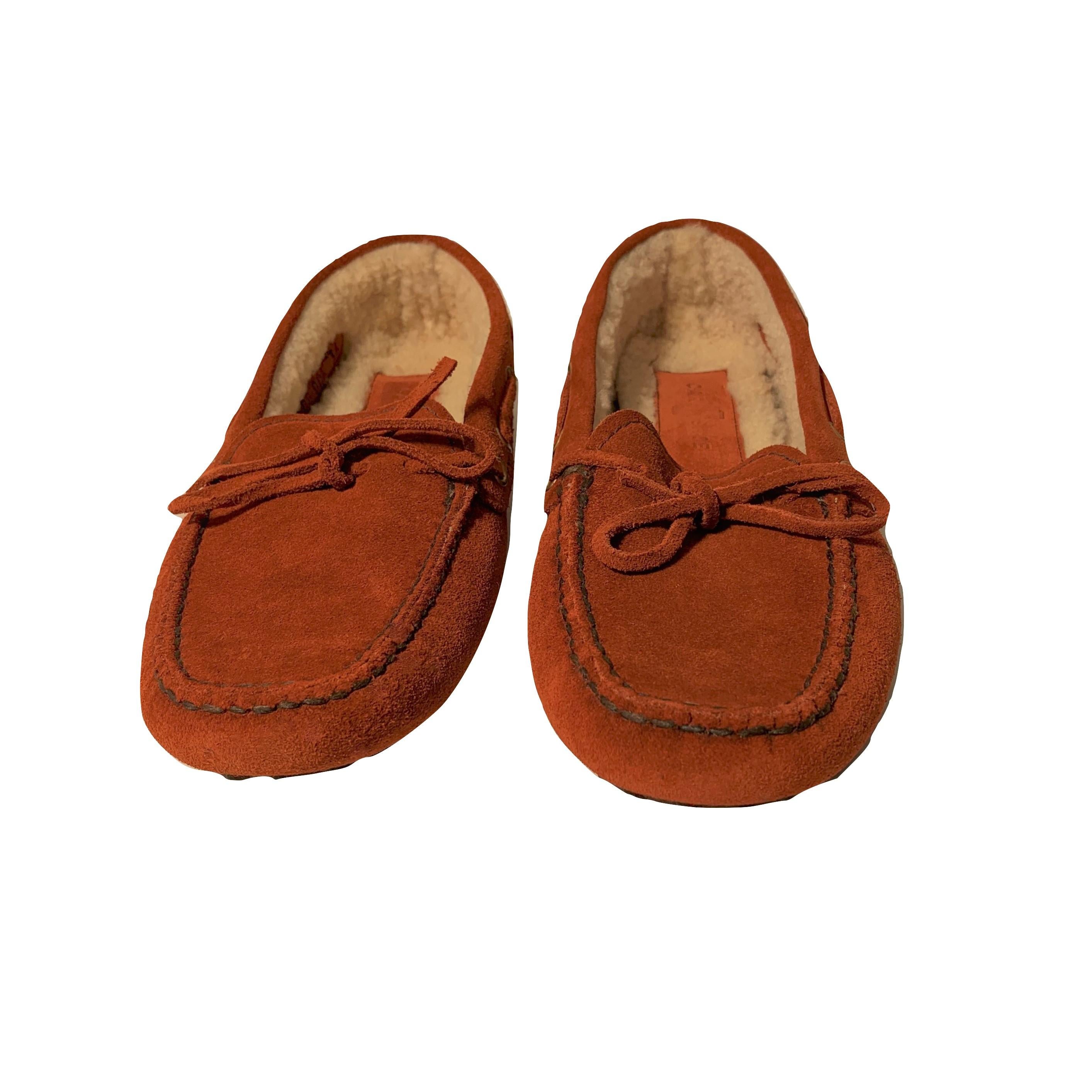 Vintage New The Original Prada Car Shoe Flat Moccasin Shearling Driving  Sz 36 en vente 2