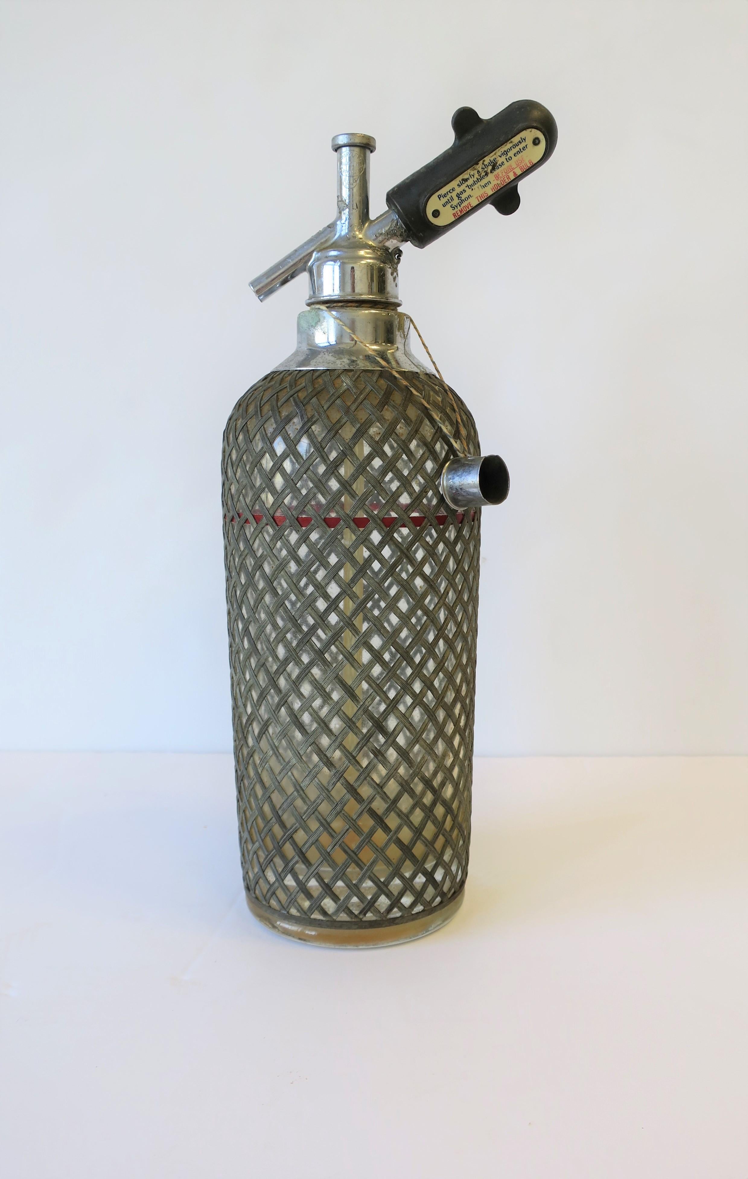 Metal Vintage New York and Czech Seltzer Soda Water Bottle