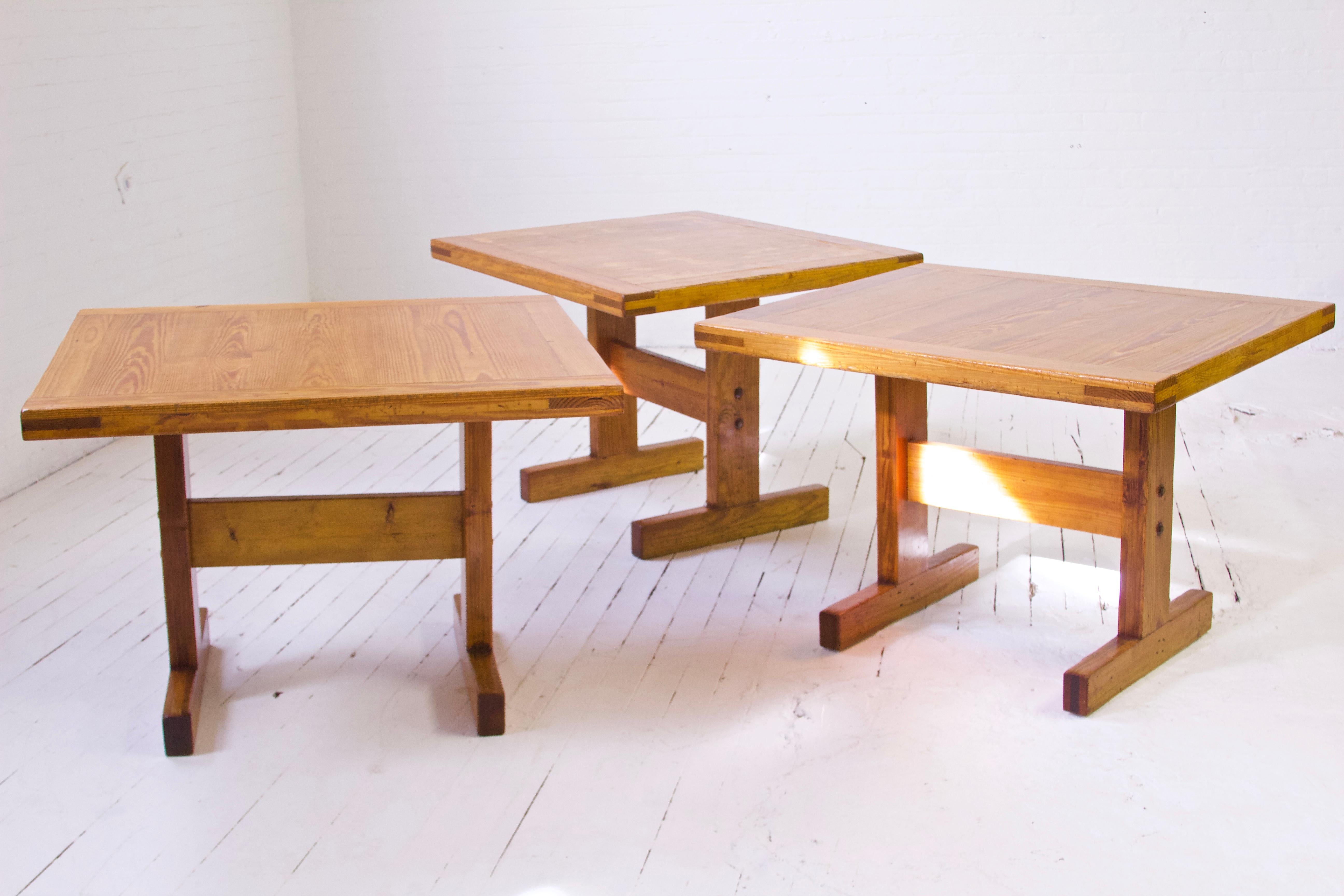 Late 20th Century Vintage New York City Municipal Trestle Tables in Pine, 1970s--three Available. 