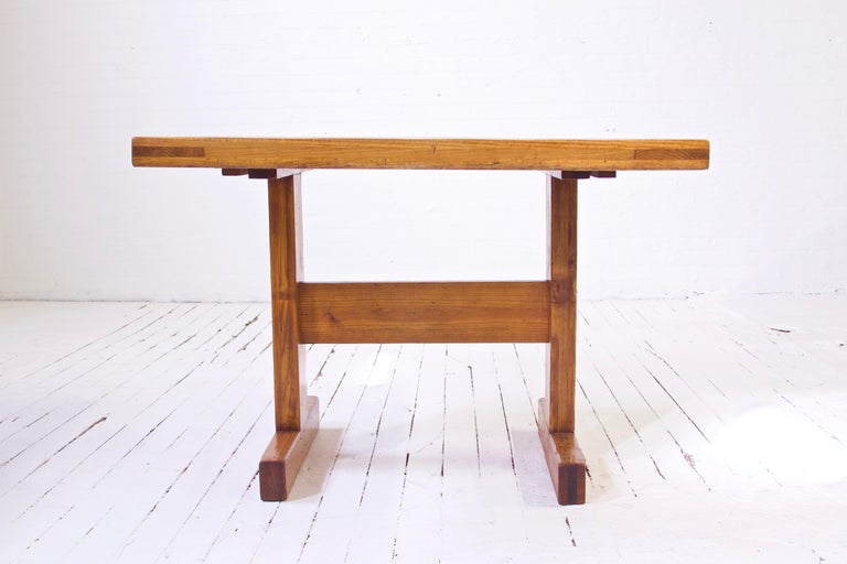 Vintage New York City Municipal Trestle Tables in Pine, 1970s--three Available.  For Sale 4