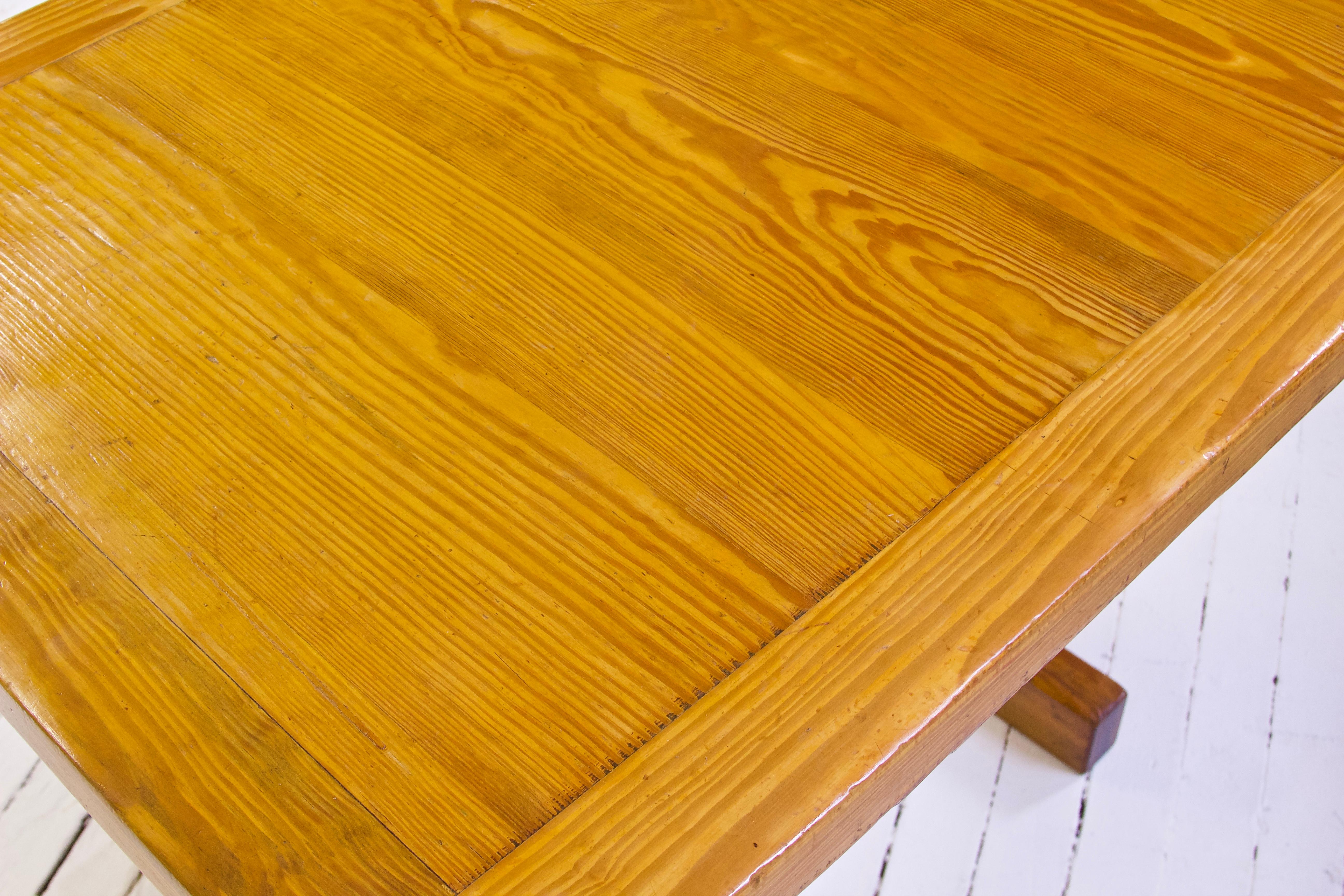 Vintage New York City Municipal Trestle Tables in Pine, 1970s--three Available.  2