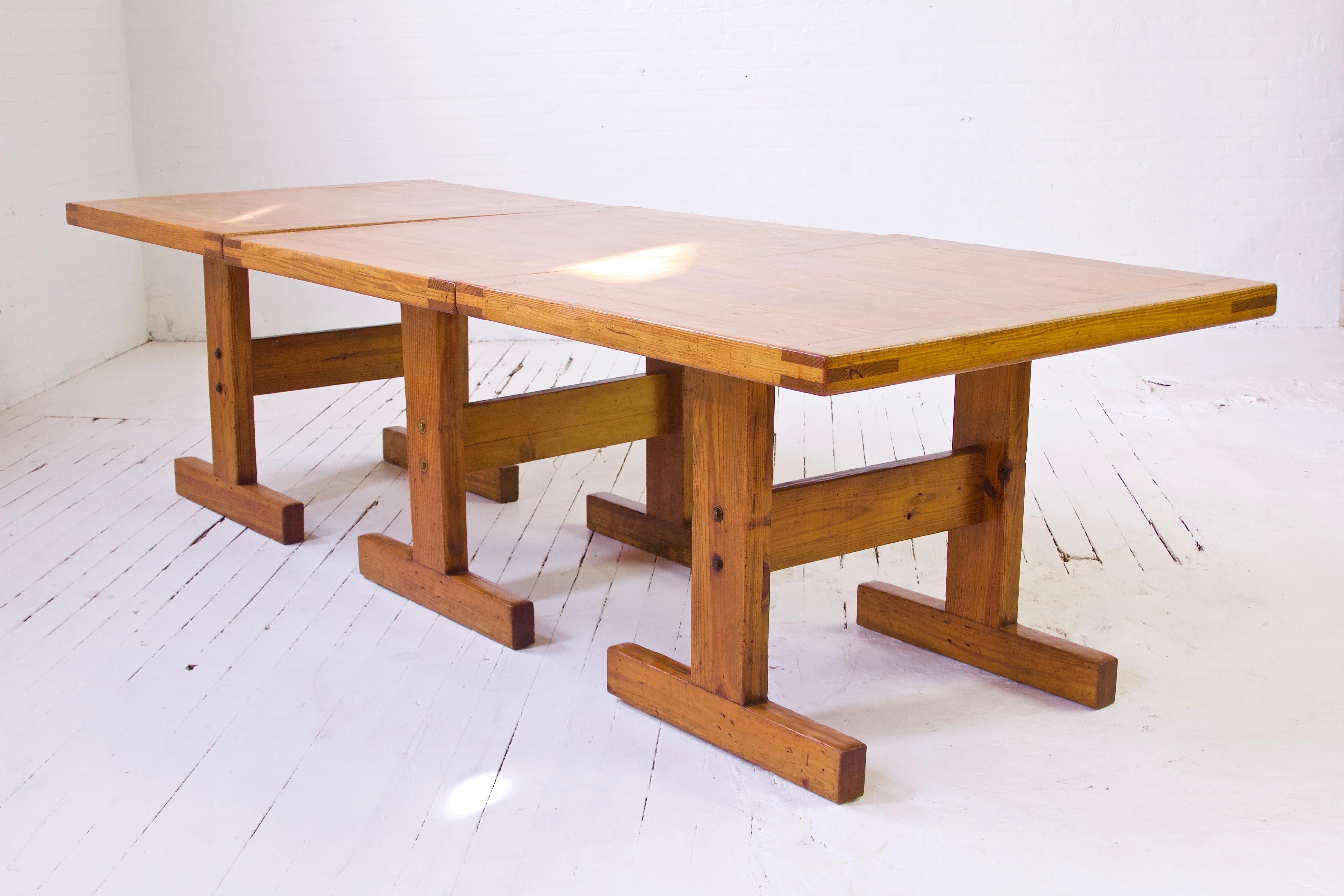 American Vintage New York City Municipal Trestle Tables in Pine, 1970s--three Available. 