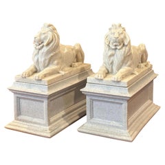 Fermalibri vintage con le figure del Leone della “Pazienza e della Forza d’animo” della Biblioteca Pubblica di New York