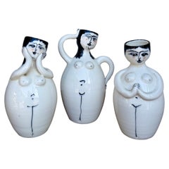 Vintage New Zealand Pottery Vases by Paul Laird, "Three Ladies"