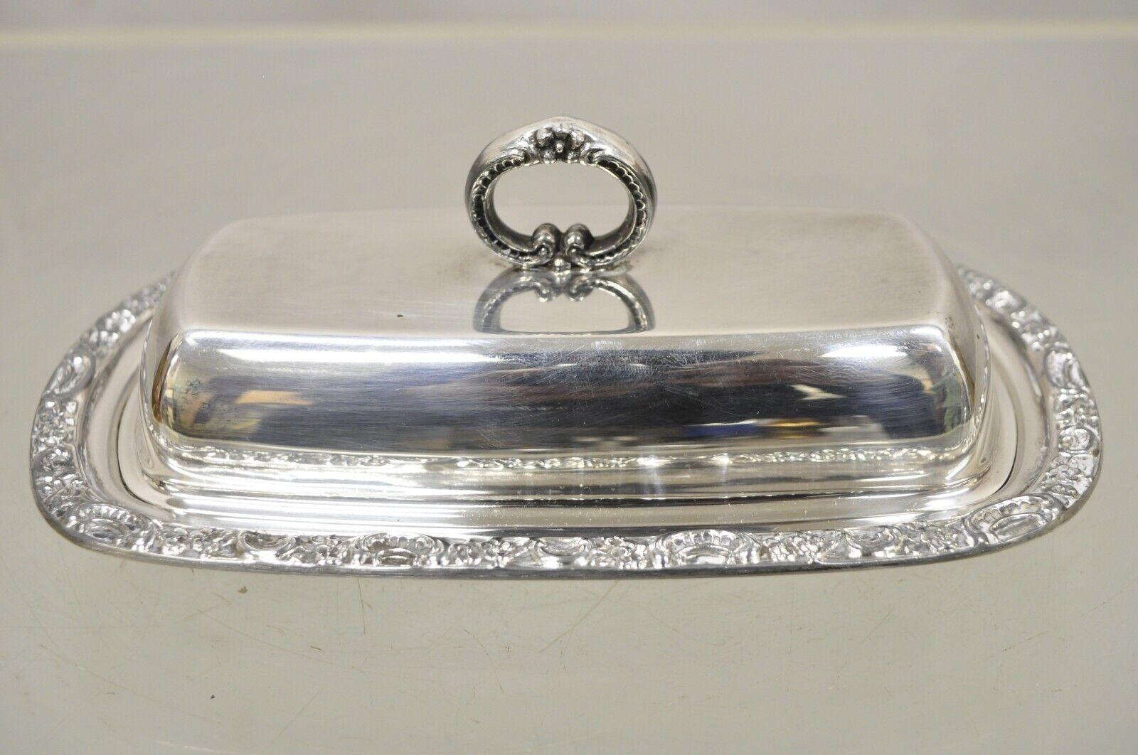 Vintage Newport Silver Plated Covered Butter Dish Tray with Lid 3
