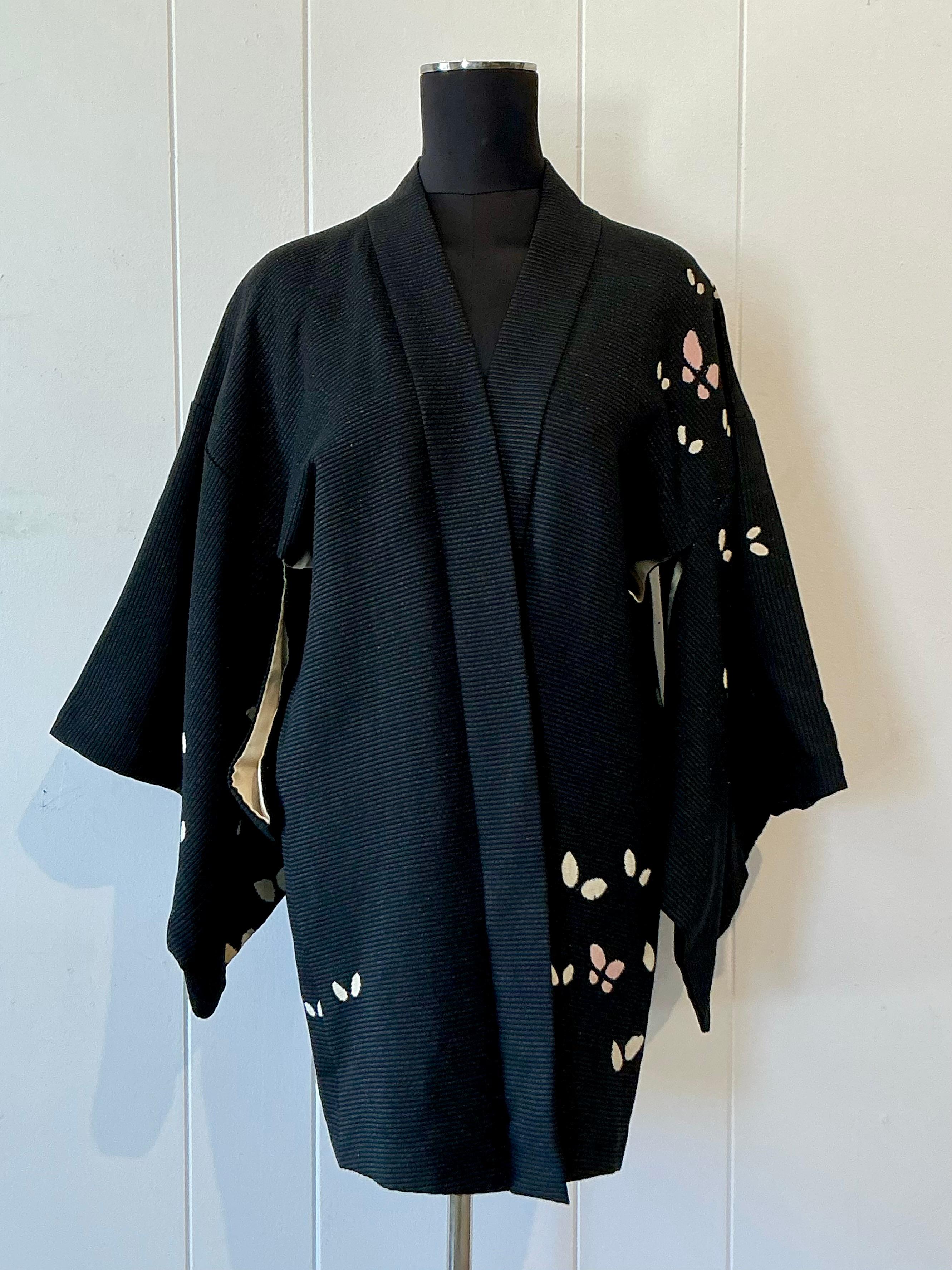 Black Vintage Nfuji Kimono For Sale