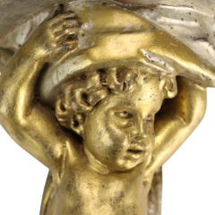 Vintage Niccolini Italia Gilt Wood Cherub Wall Sconce C1950