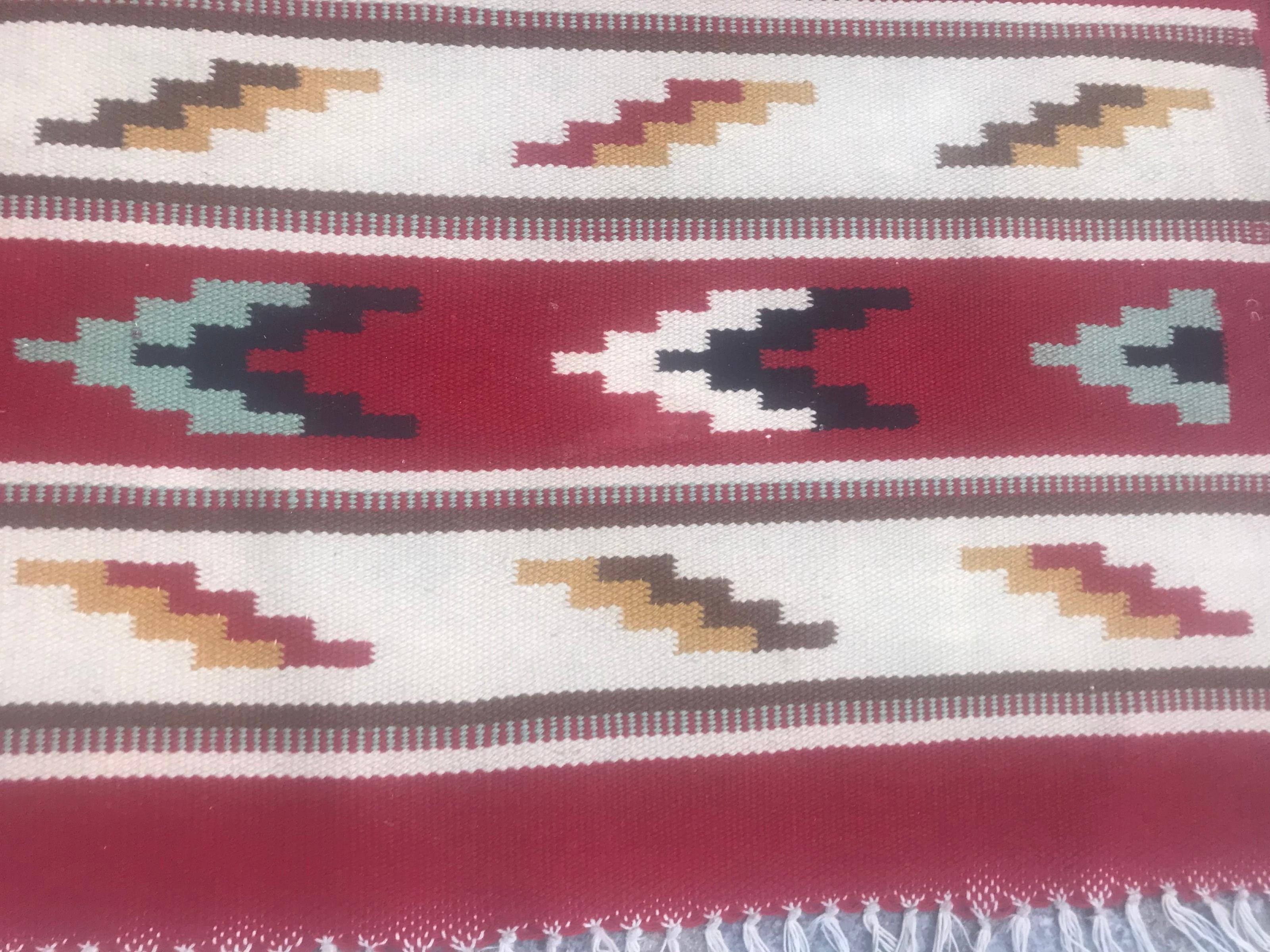 Scandinavian Vintage Nice Swedish Flat Runner Kilim